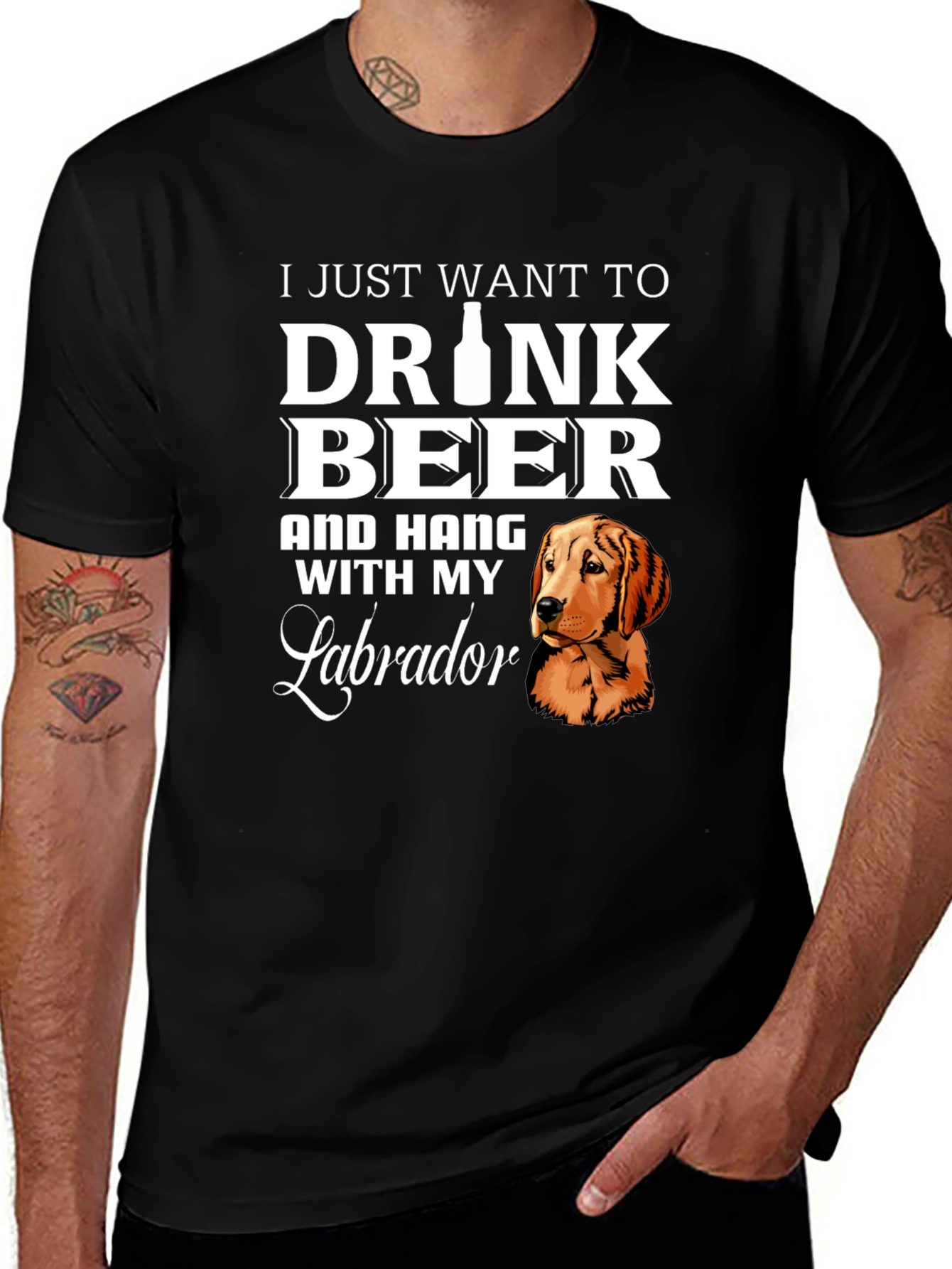 Variant 11 of Drink Beer with Labrador T-Shirt