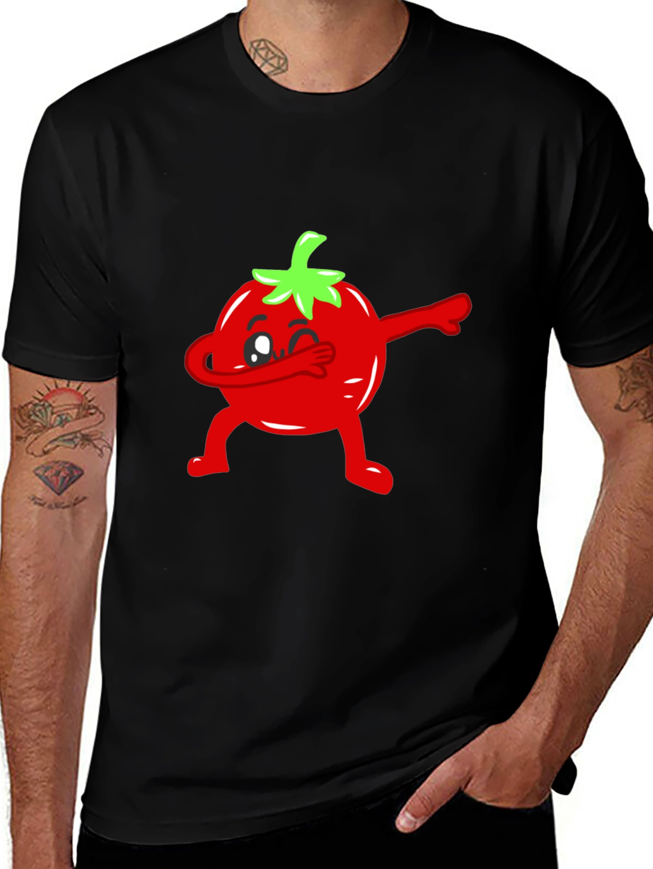 Dabbing Tomato Graphic Tee - Funny Food T-Shirt