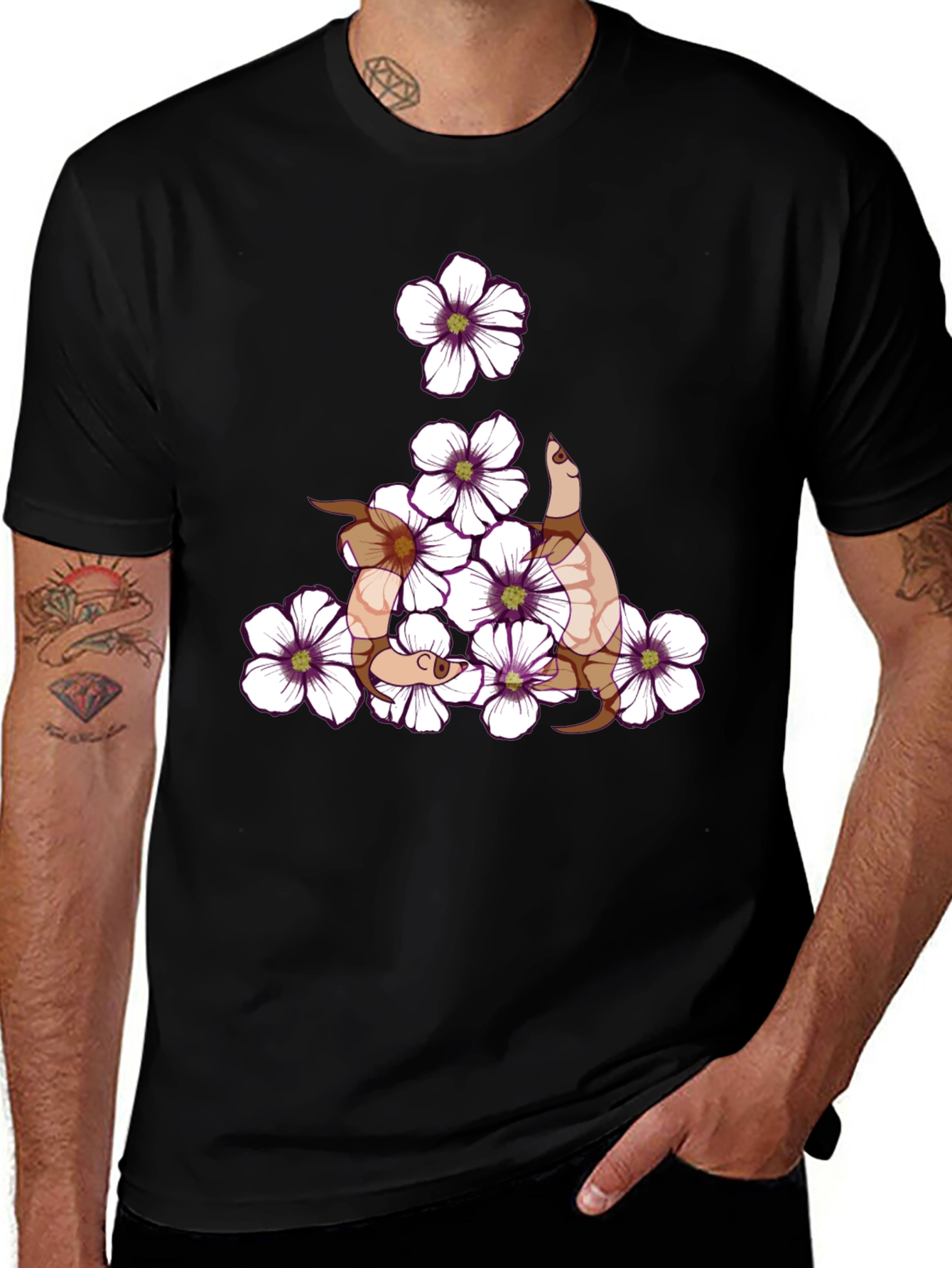 Variant 4 of Floral Snake Graphic T-Shirt - Stylish & Unique