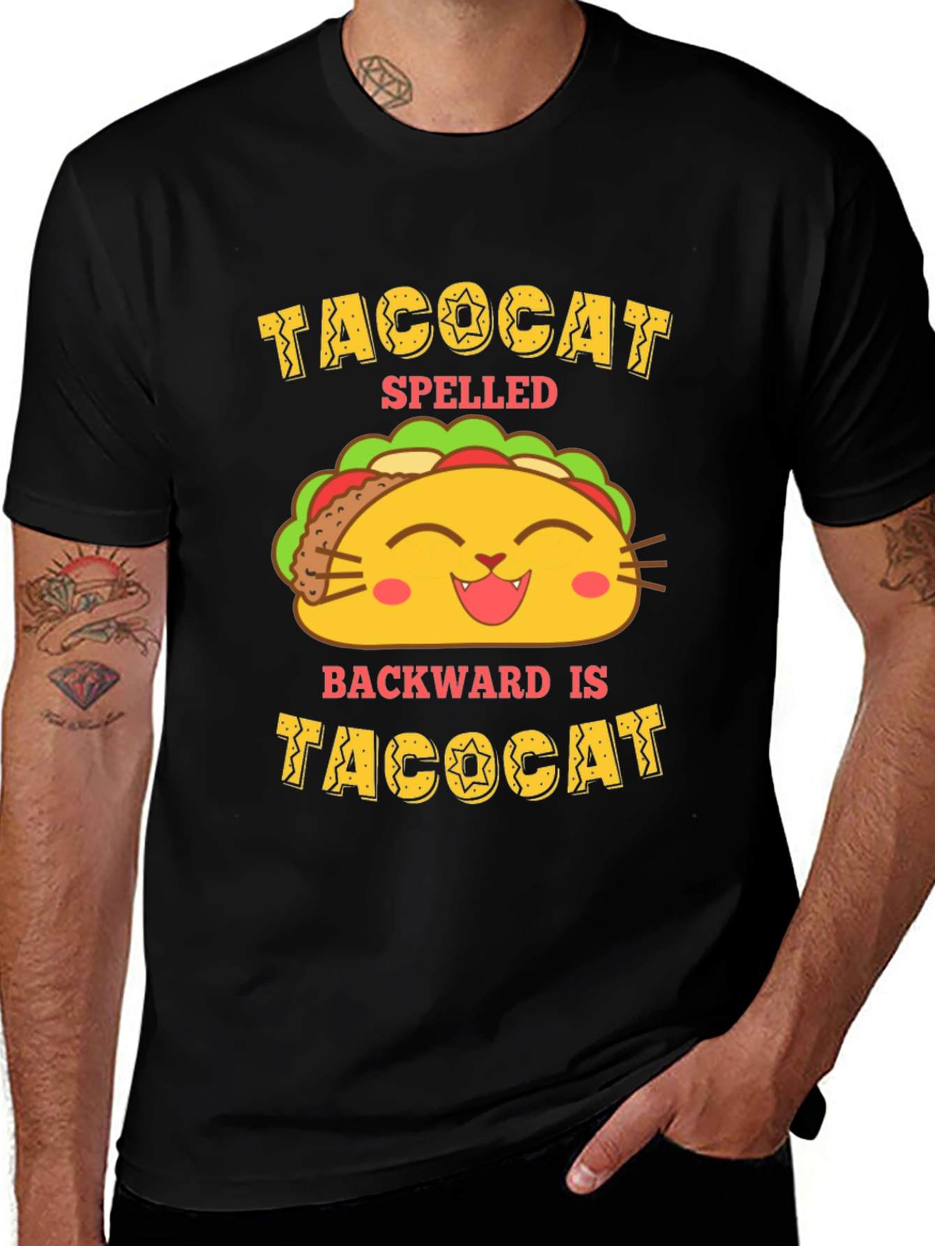 Variant 23 of Taco Cat T-Shirt: Spelled Backwards is Taco Cat
