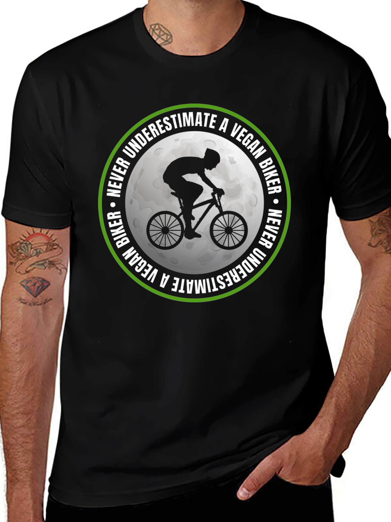 Variant 18 of Vegan Biker T-Shirt - Never Underestimate