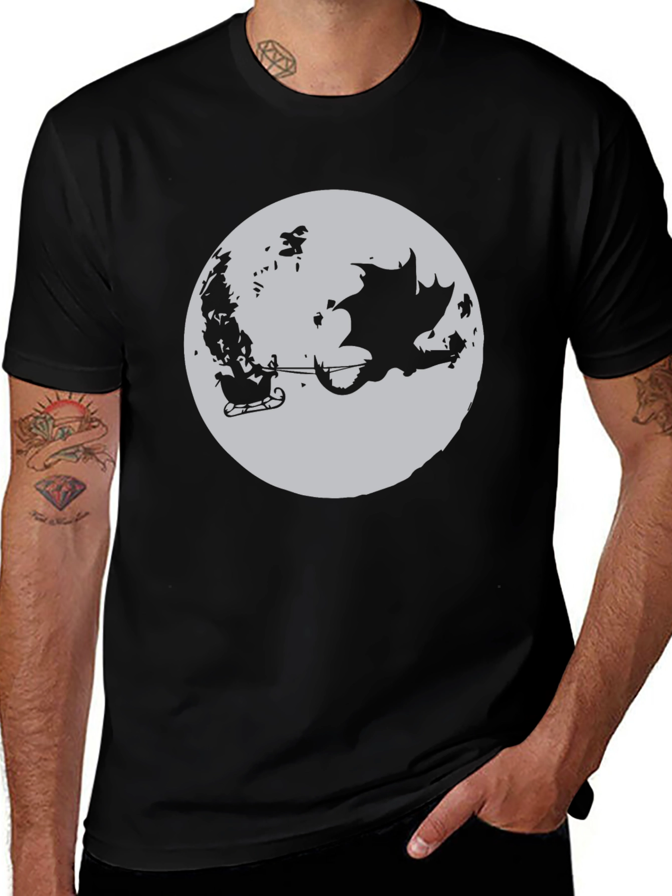 Variant 21 of Dragon Moon Sleigh T-Shirt - Fantasy Tee