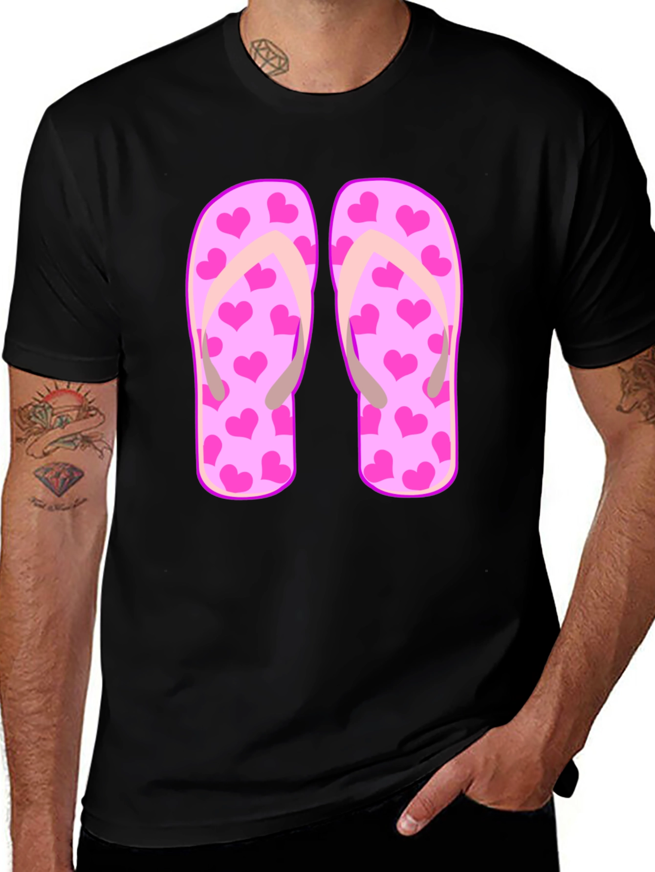 Variant 8 of Heart Flip Flops Graphic Tee