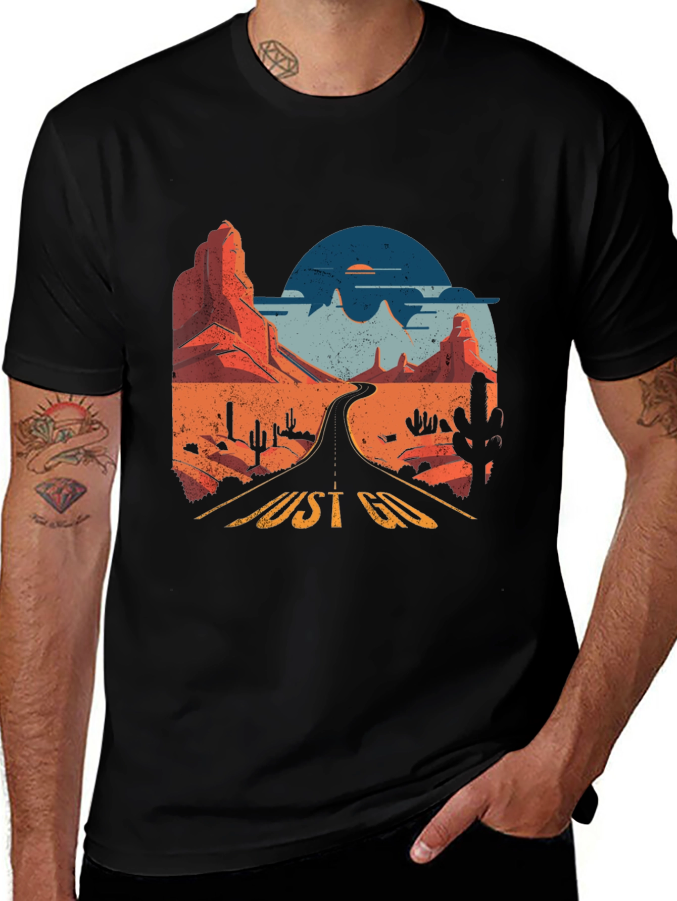 Variant 17 of Just Go Graphic Tee - Desert Road Trip T-Shirt
