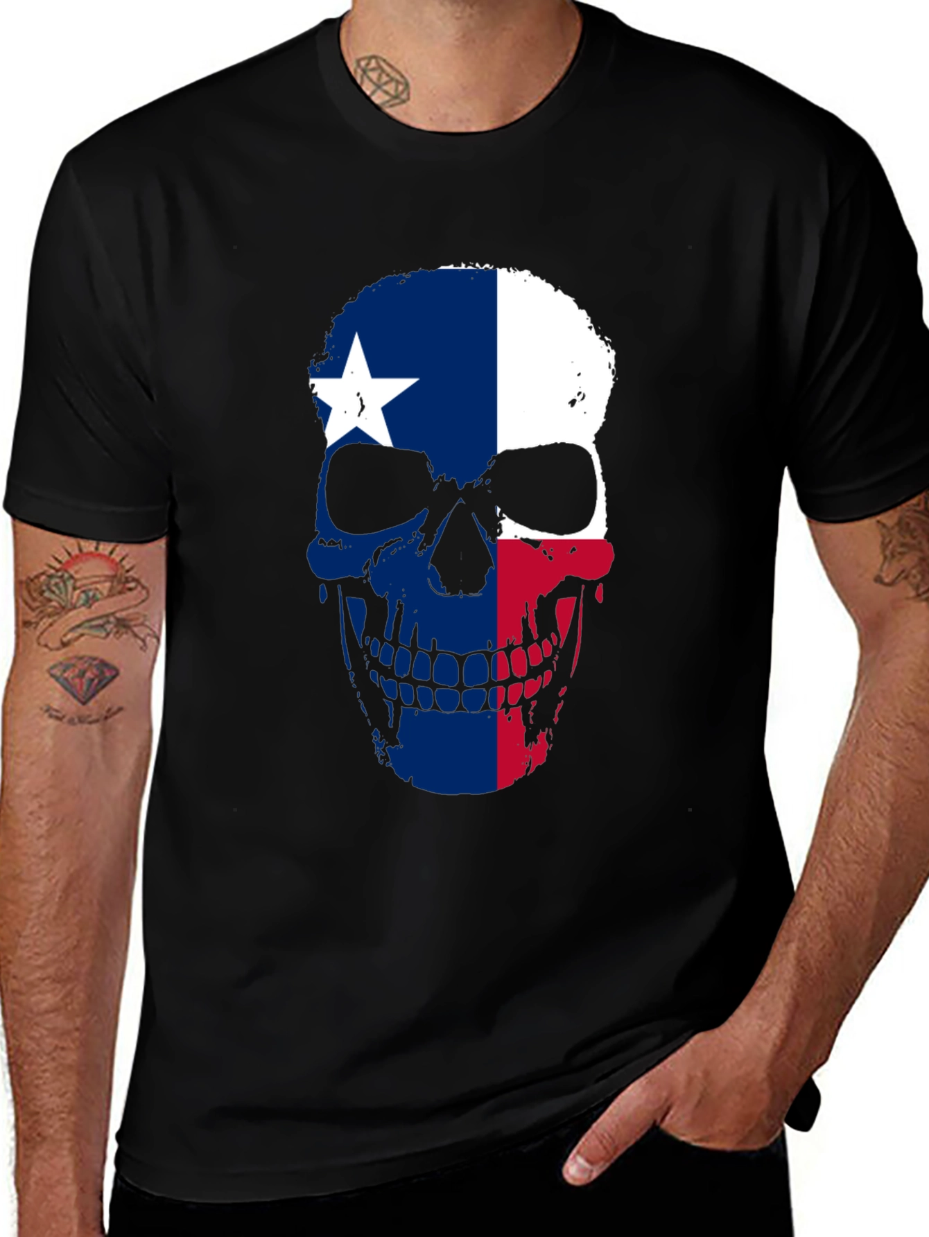 Variant 29 of Texas Flag Skull Graphic T-Shirt