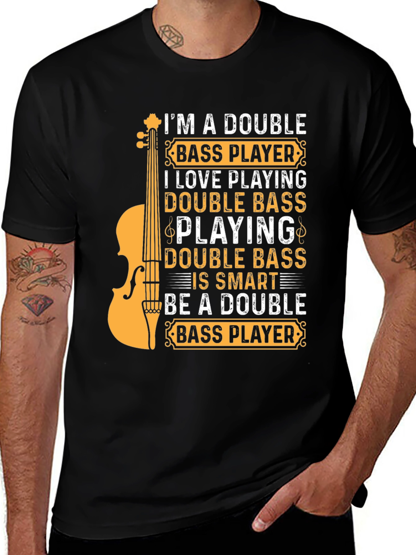Variant 25 of Double Bass Player T-Shirt - Musician Tee