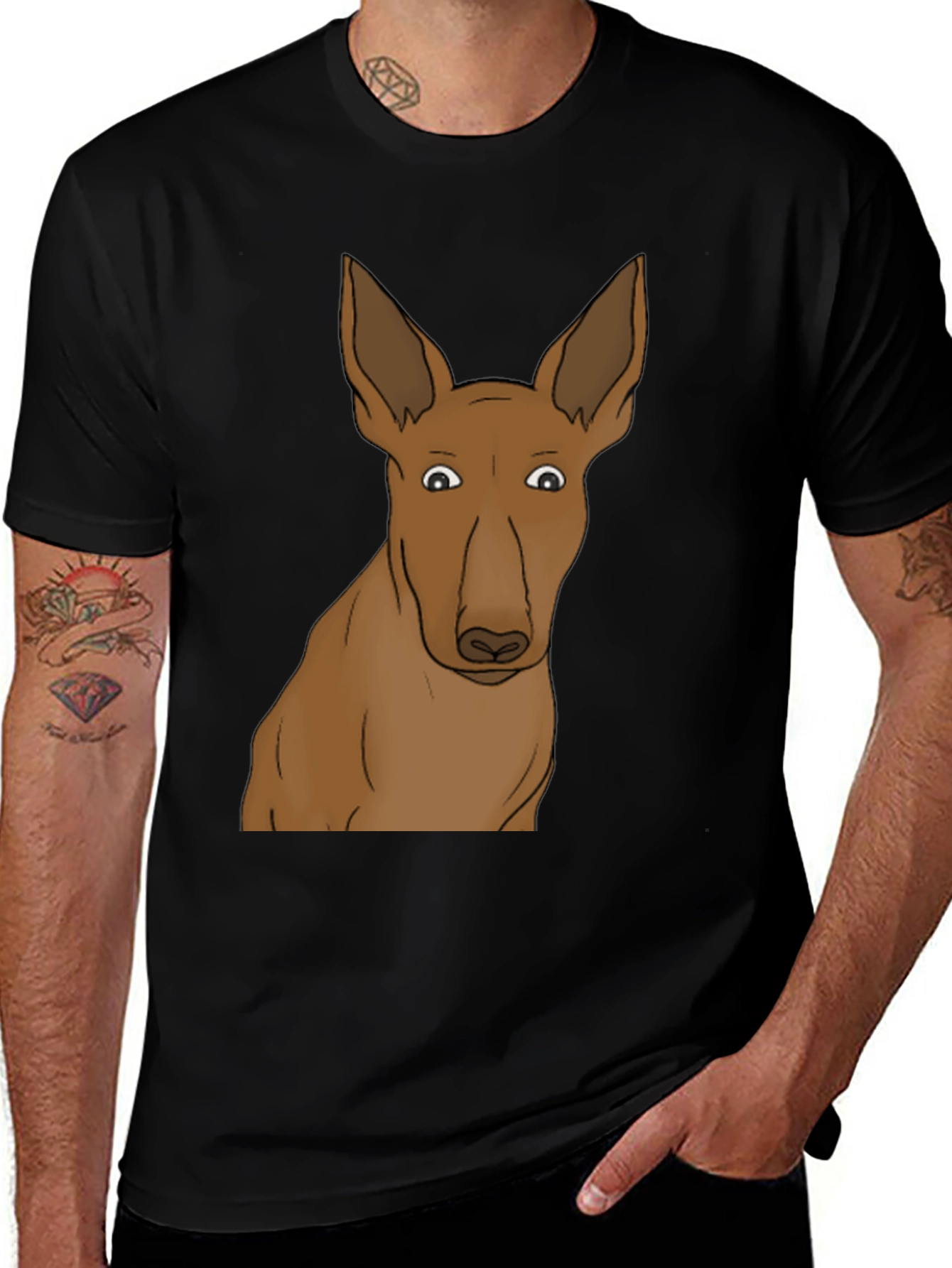 Variant 30 of Dog Graphic Black T-Shirt