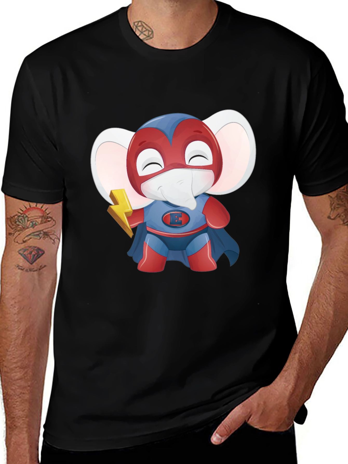Variant 8 of Superhero Elephant Cartoon T-Shirt