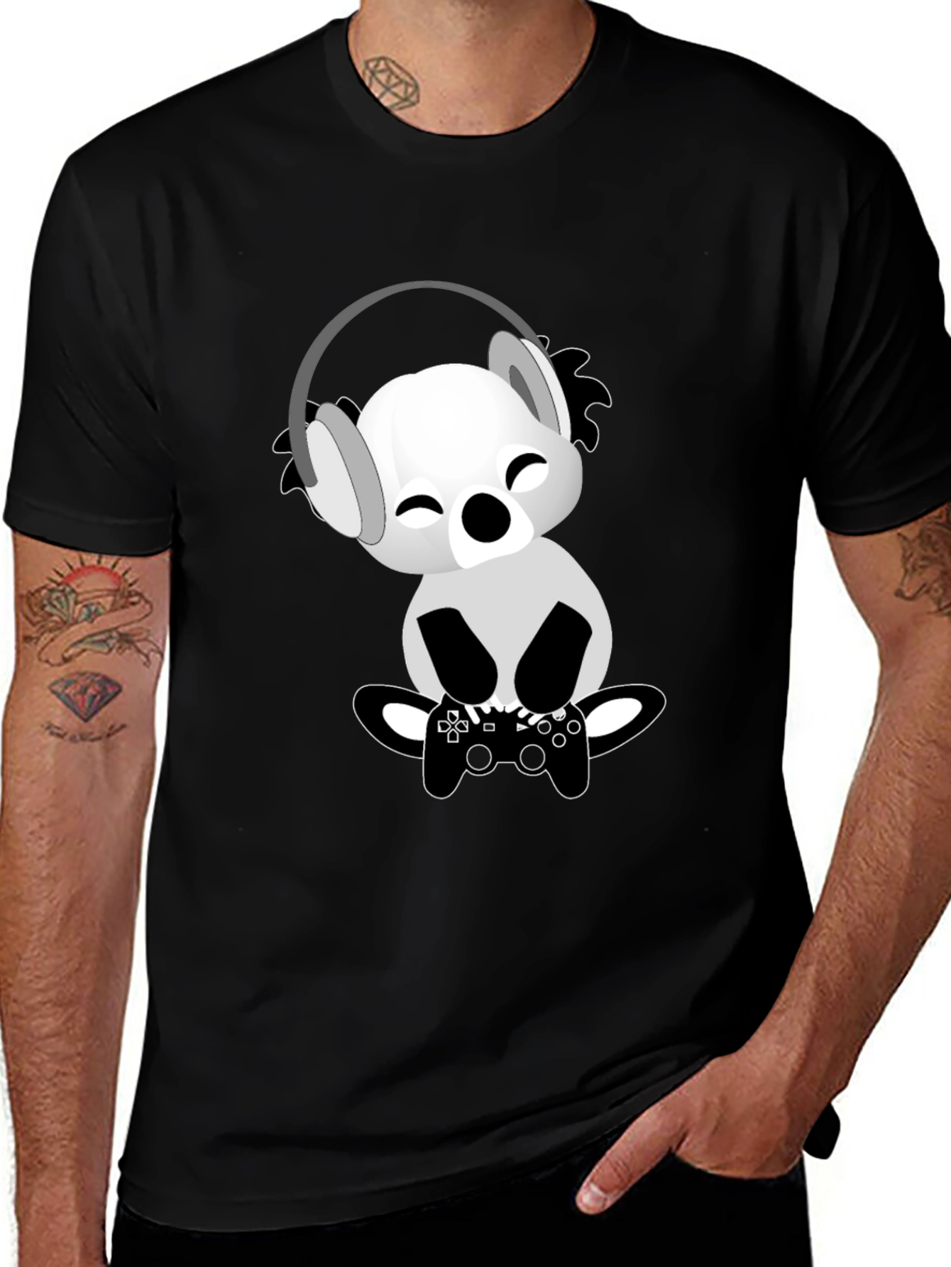 Variant 4 of Gamer Koala T-Shirt - Playful Design, Comfortable Fit