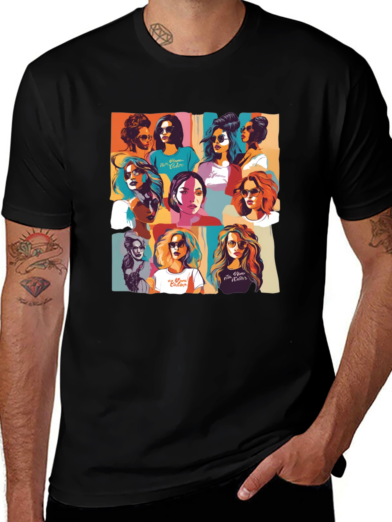 Variant 25 of Retro Women Collage Graphic T-Shirt