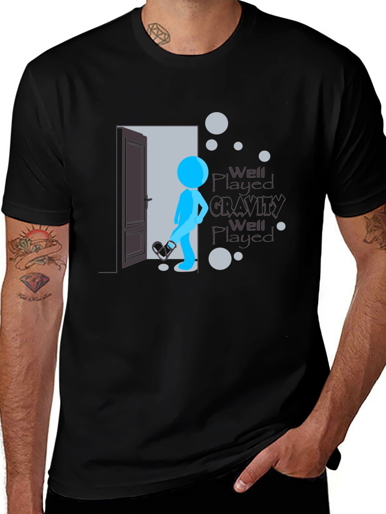 Variant 8 of Well Played Gravity Humor T-Shirt