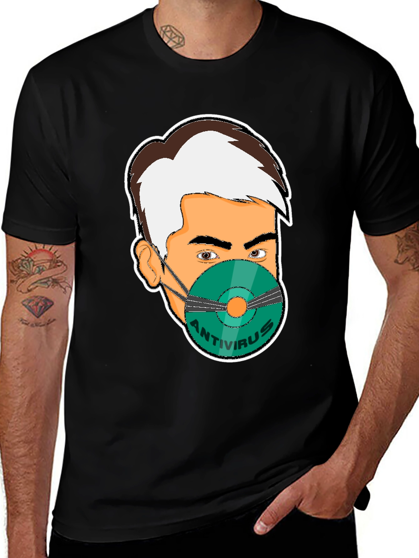 Variant 6 of Antivirus Face Mask T-Shirt