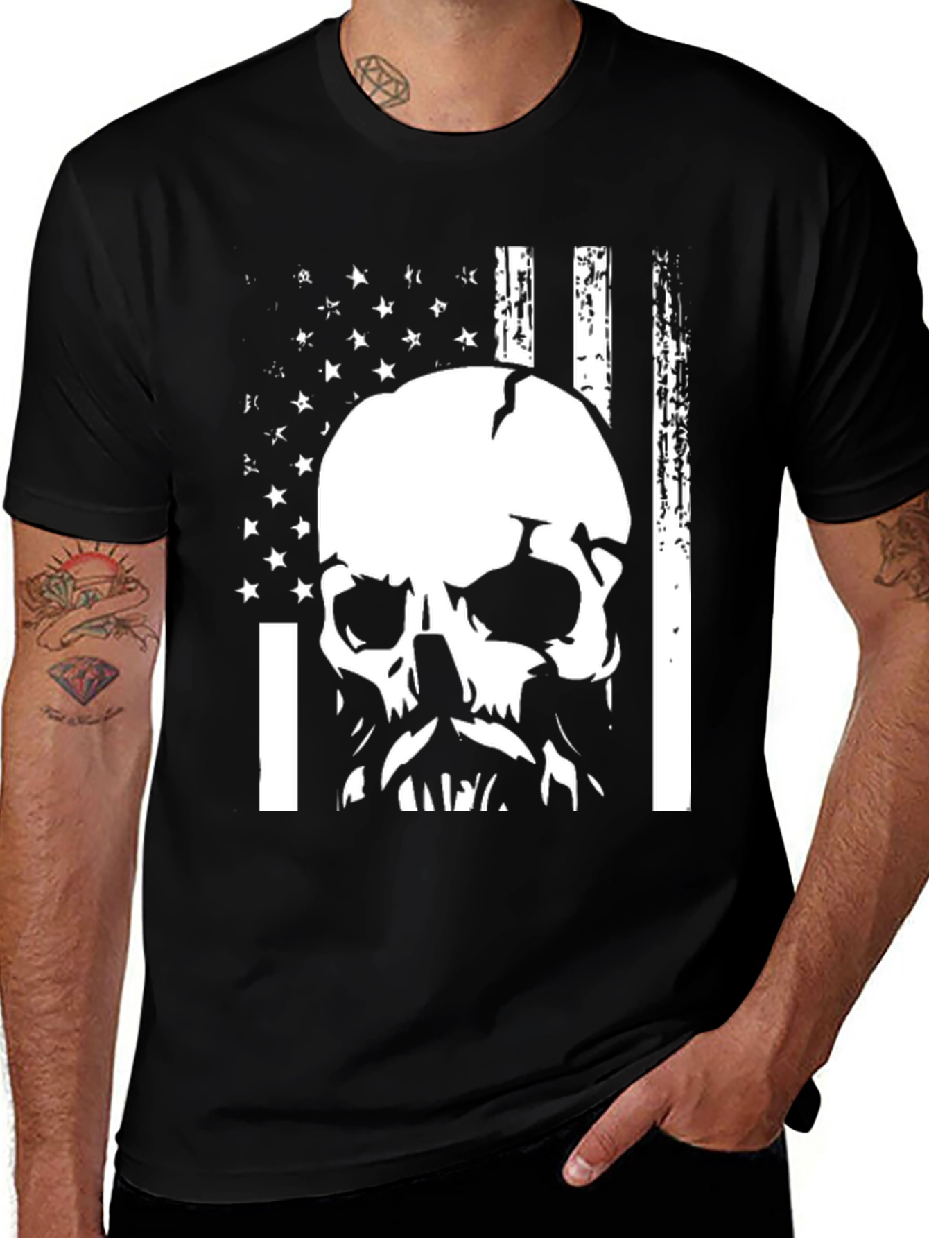 Skull American Flag Graphic Tee