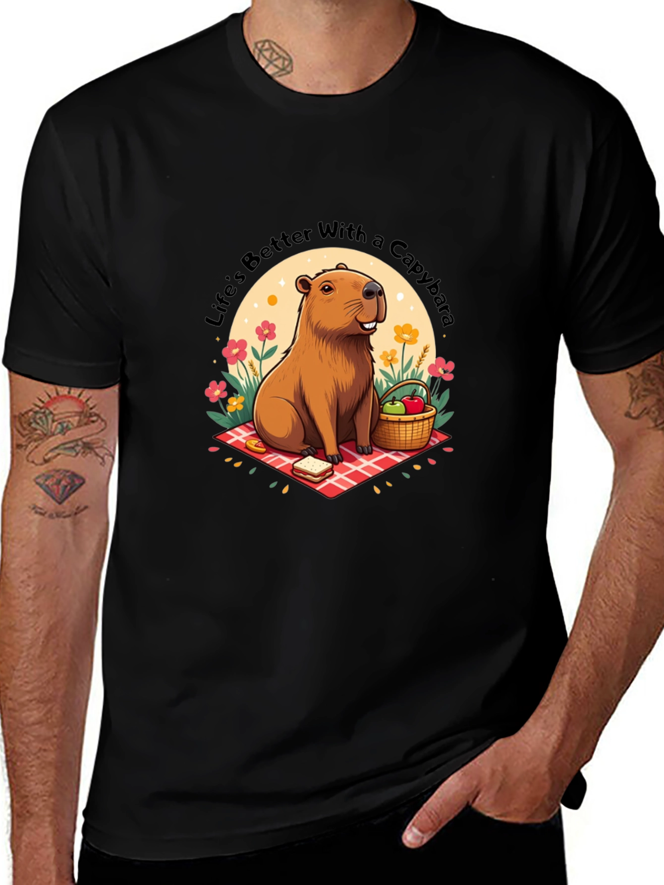 Variant 10 of Capybara Picnic T-Shirt - Life's Better With a Capybara!