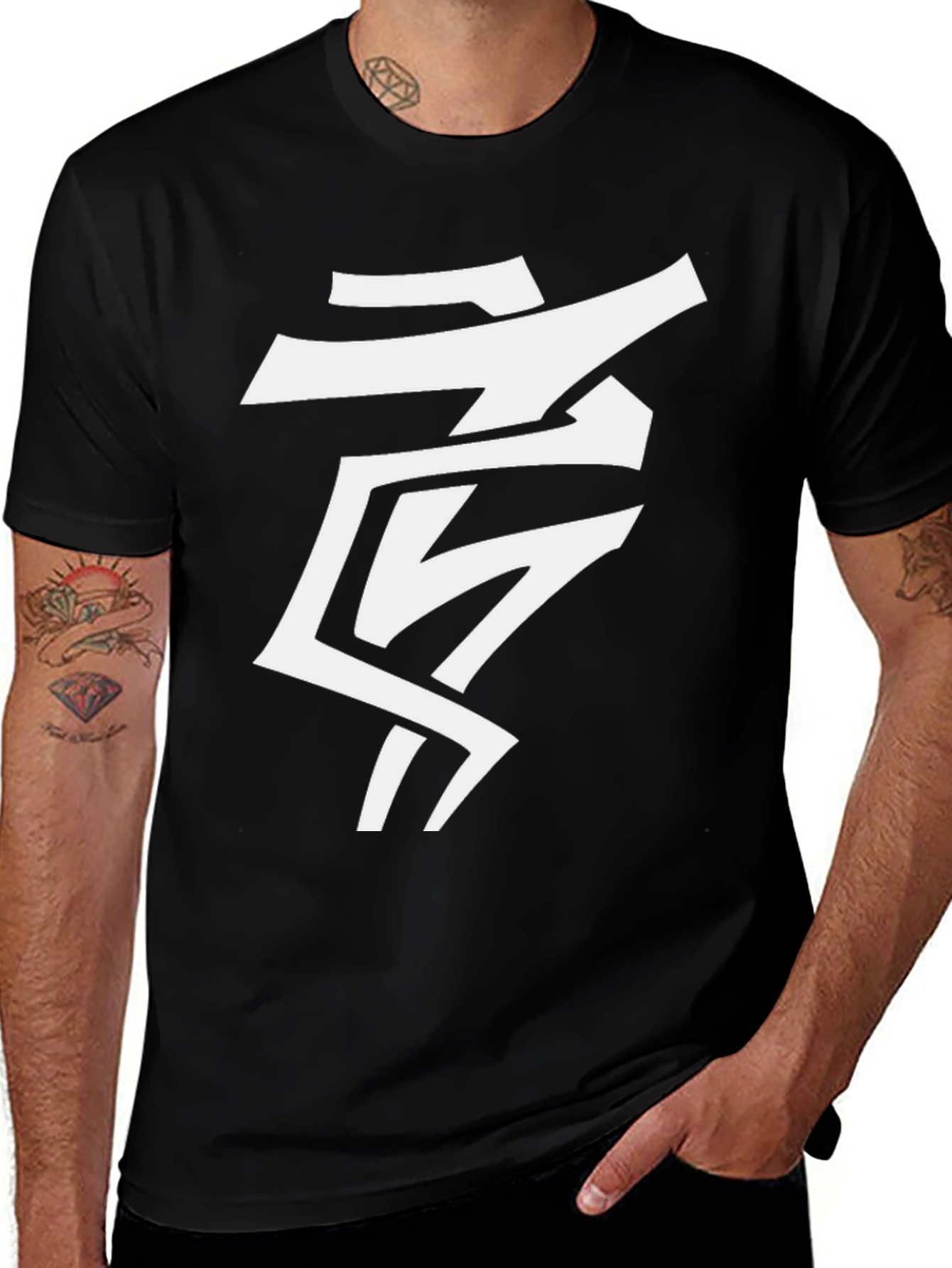 Variant 20 of Bold Graphic Tee - Black Shirt with White Design