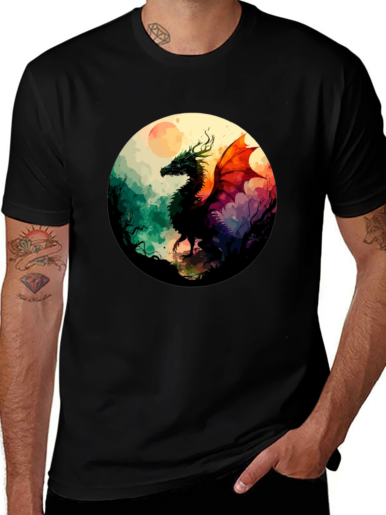 Variant 7 of Dragon Art T-Shirt - Fantasy Design