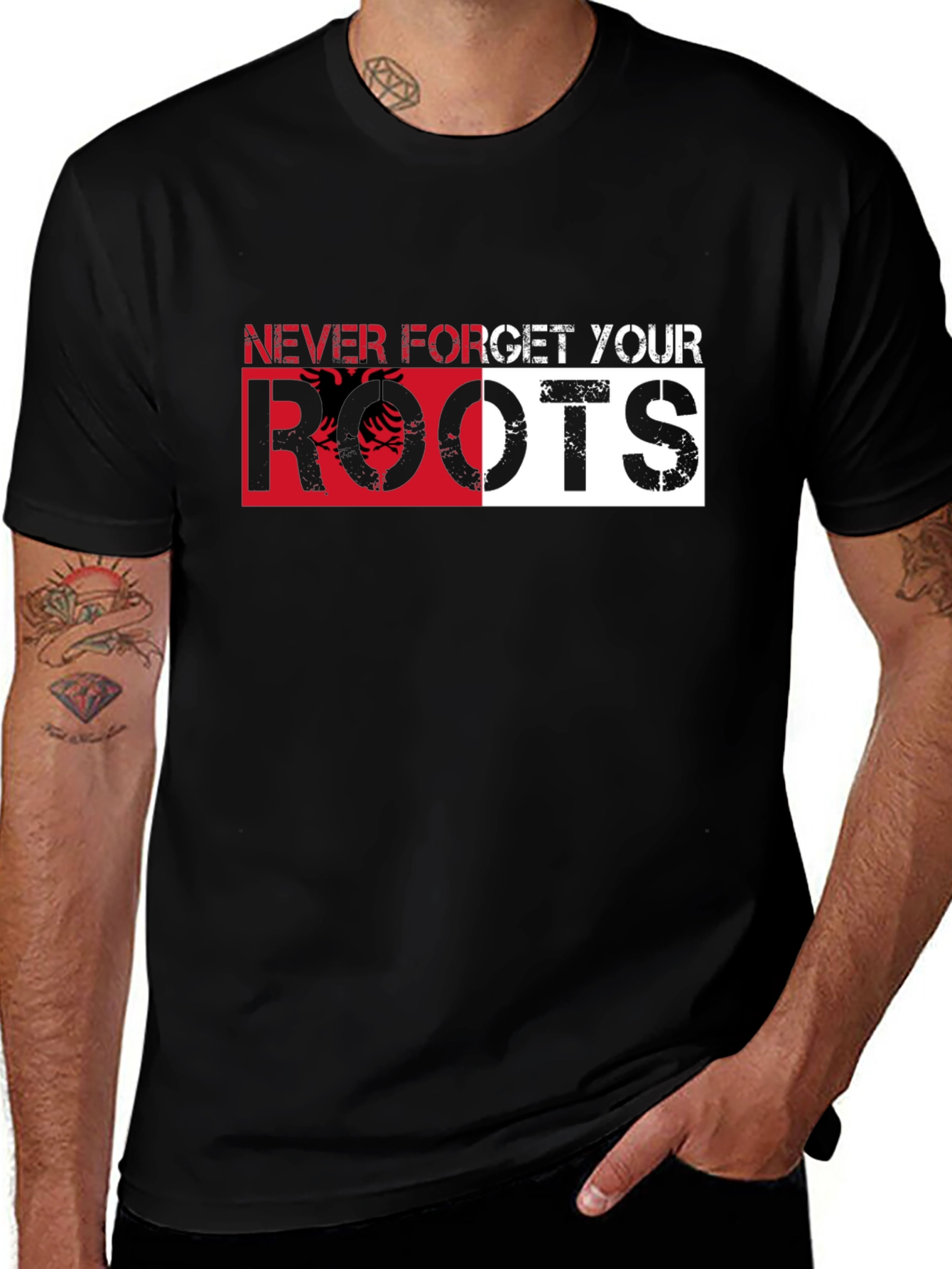 Variant 30 of Never Forget Your Roots T-Shirt - Black