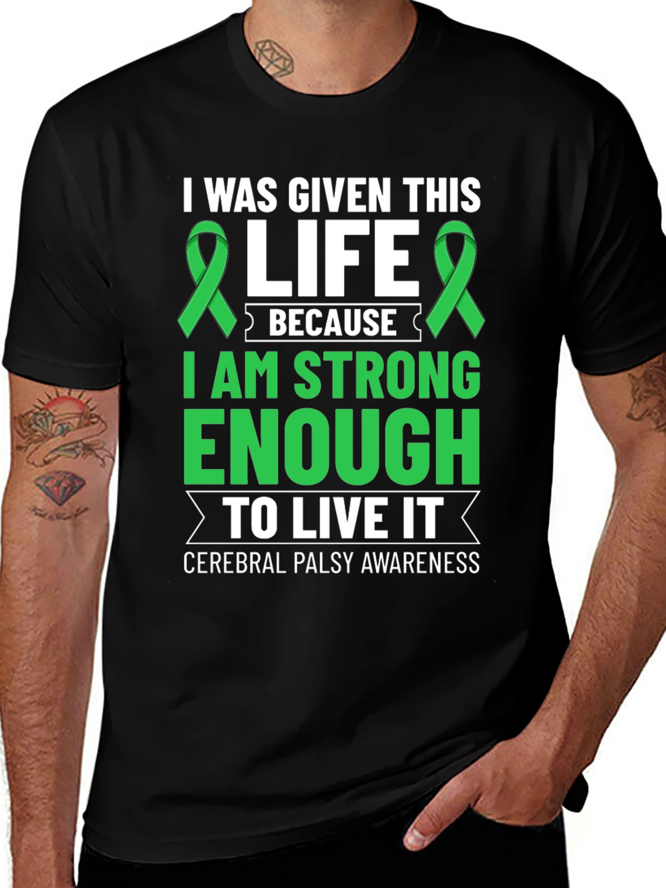 Variant 25 of Cerebral Palsy Awareness T-Shirt I Was Given This Life Ribbon