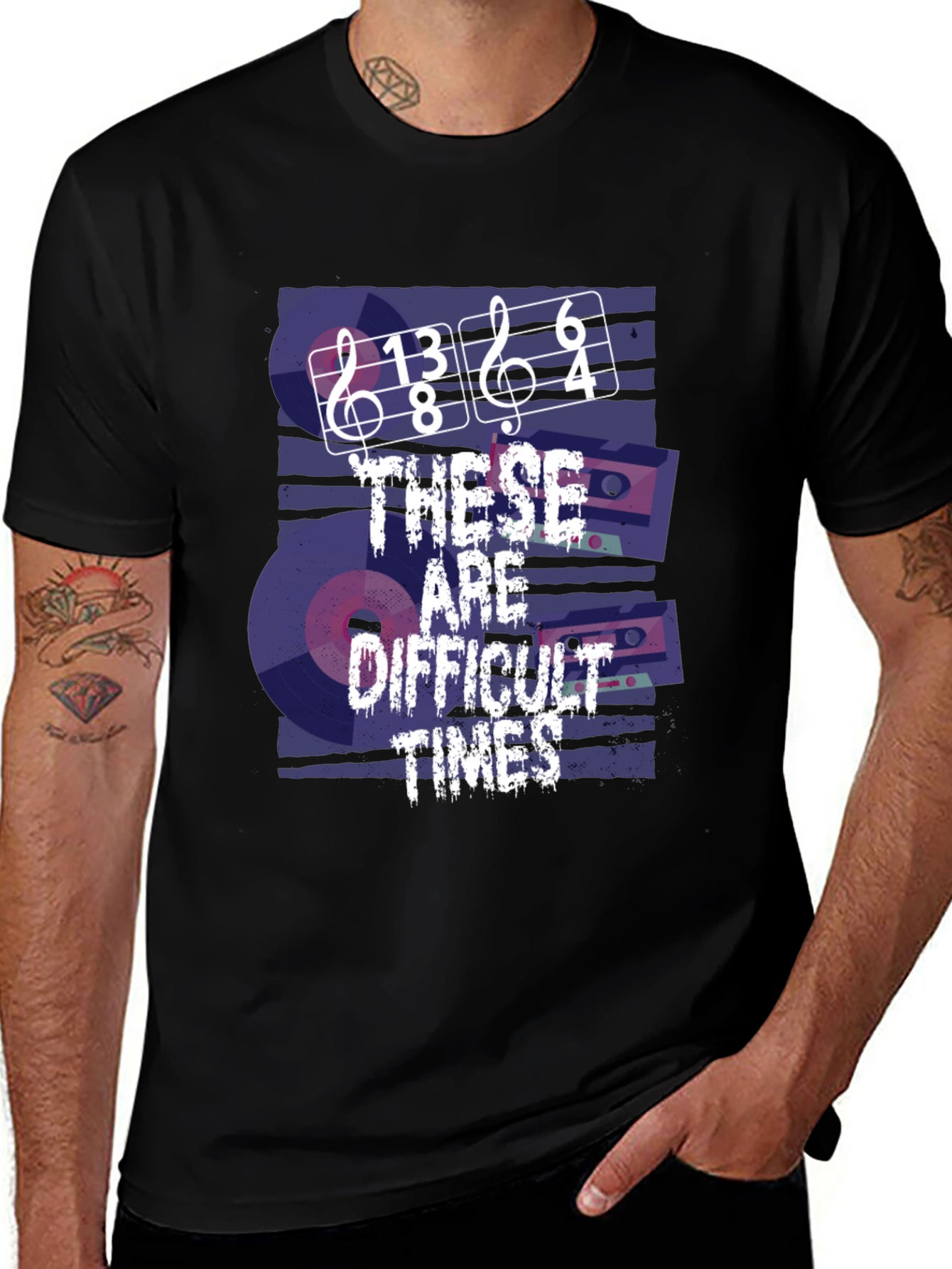 Difficult Times Music Graphic Tee
