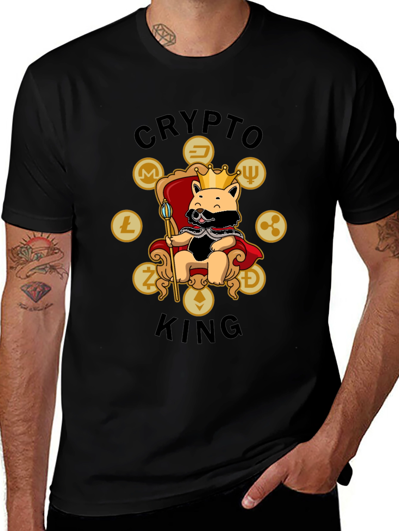 Variant 25 of Crypto King Graphic T-Shirt - Black