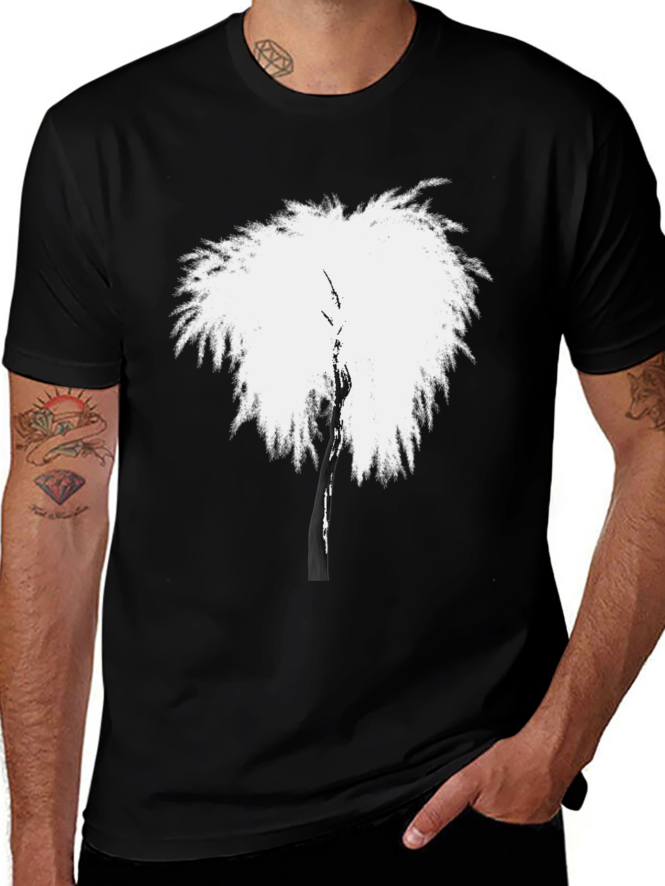 Variant 9 of Abstract Tree Graphic Black T-Shirt