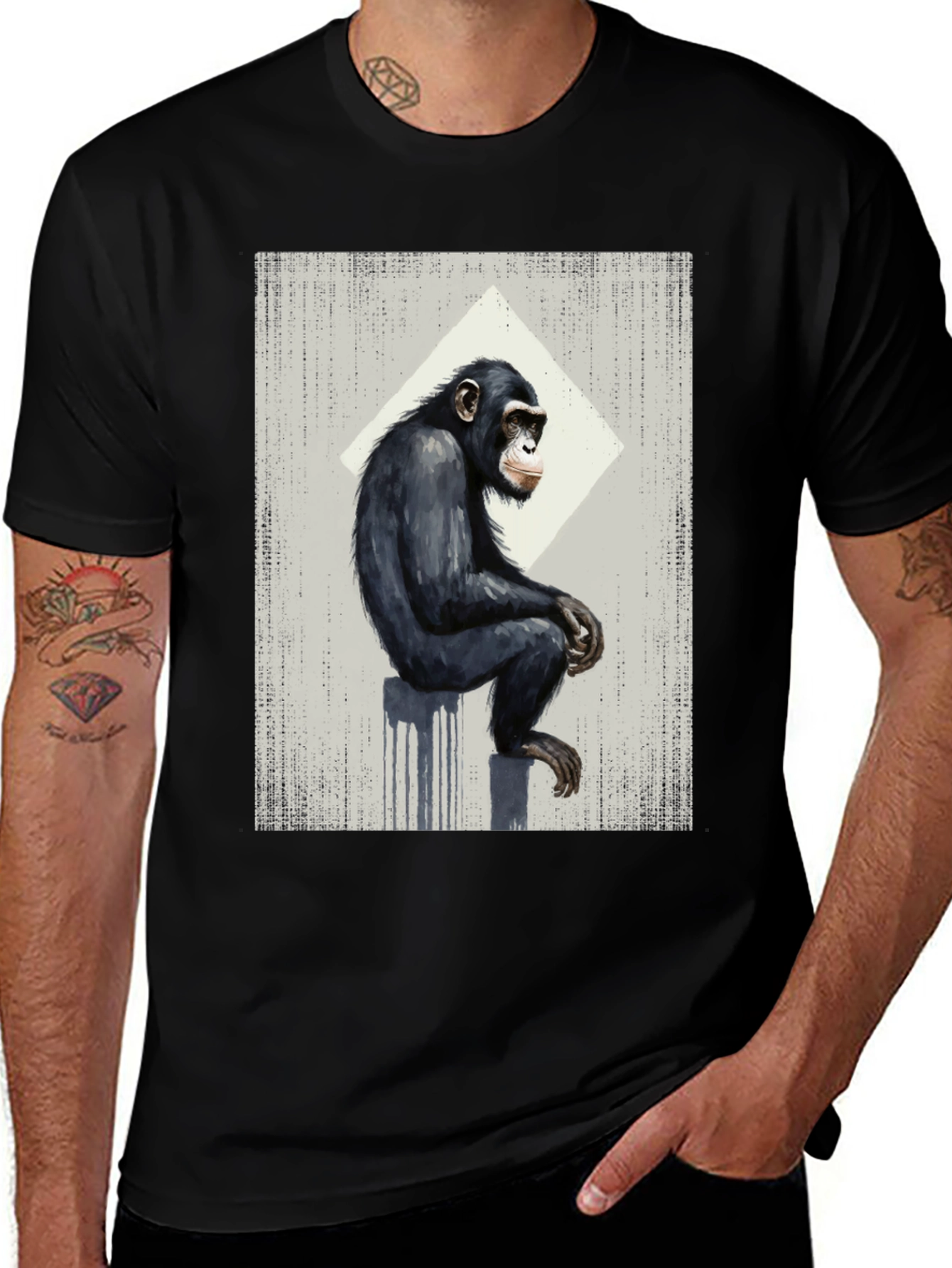 Variant 16 of Chimpanzee Art Graphic Tee