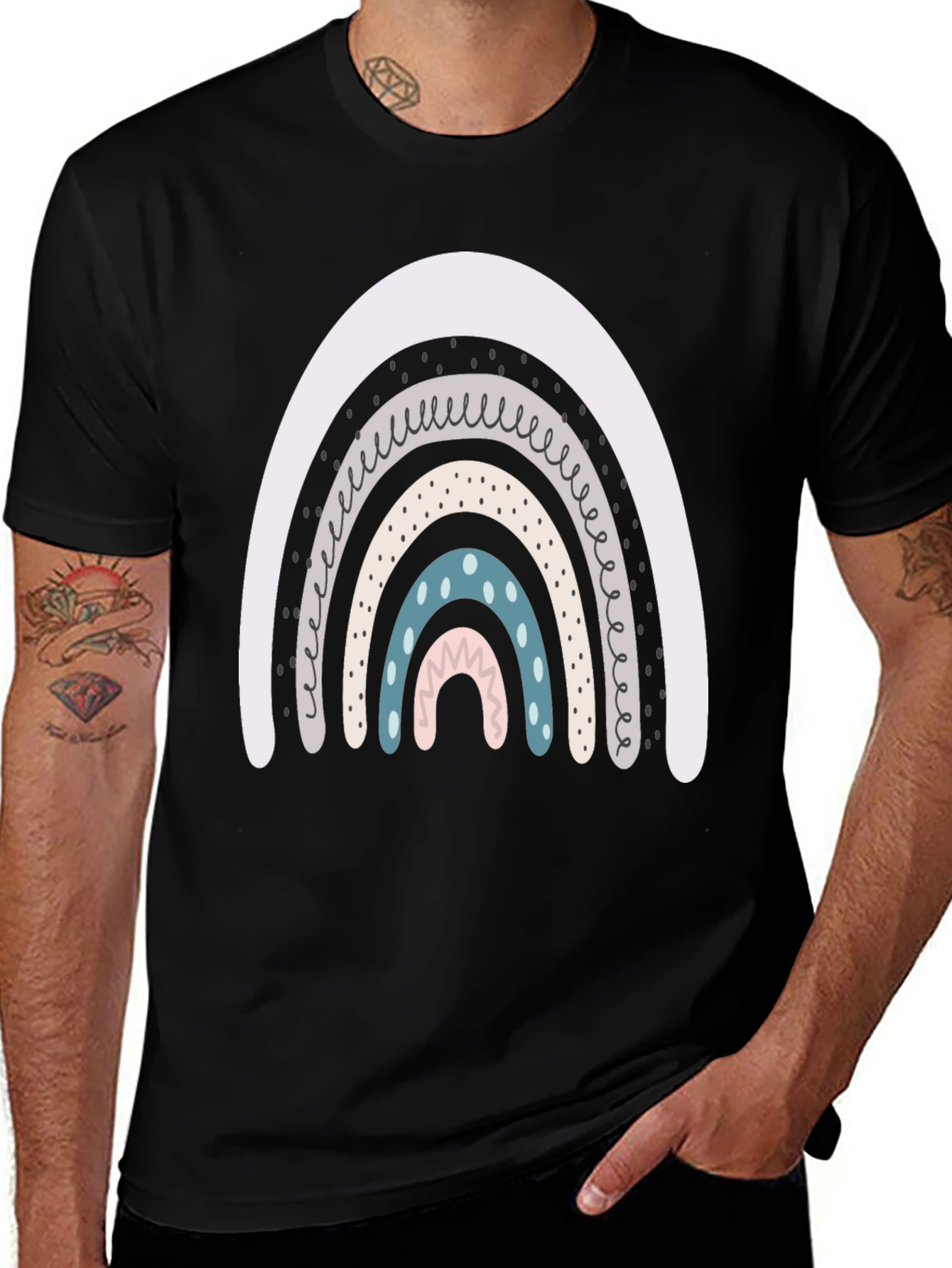 Variant 12 of Rainbow Graphic Tee - Trendy Casual Shirt