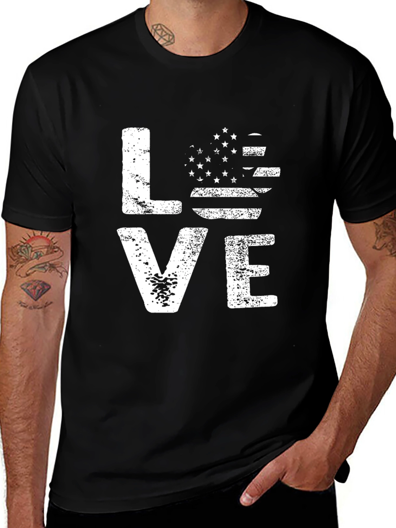 Variant 18 of American Flag Heart Love Graphic T-Shirt