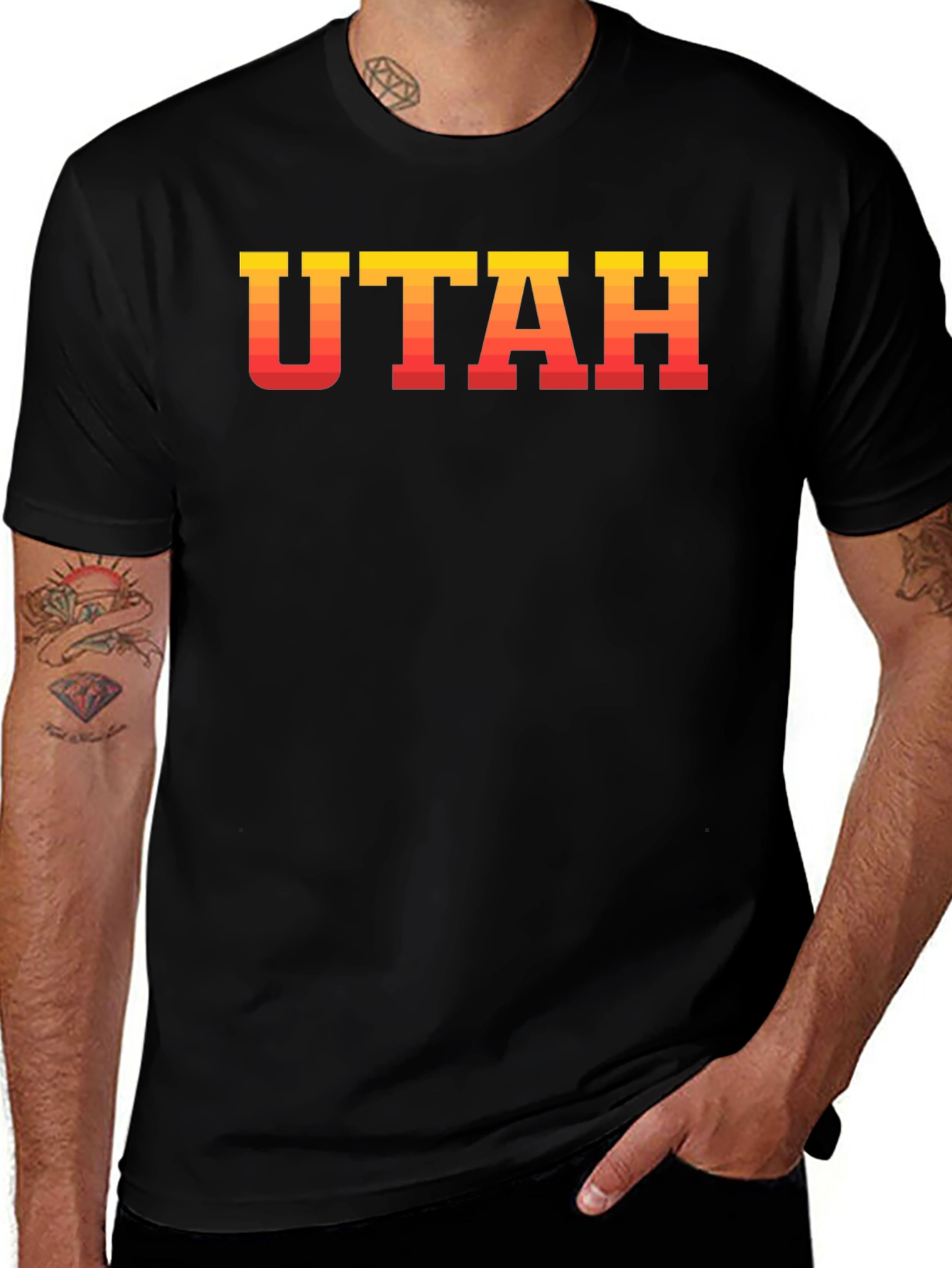 Utah Gradient Graphic Men's Black T-Shirt
