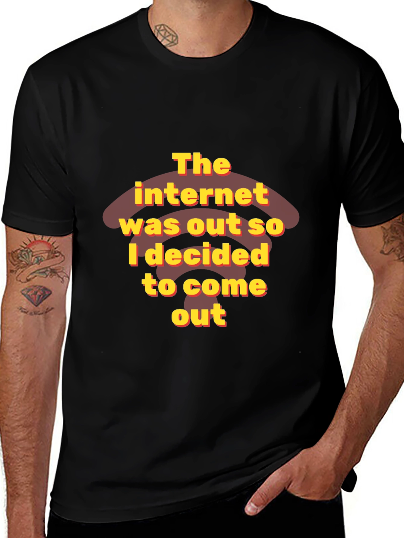 Variant 5 of Funny 'Internet Out' Graphic T-Shirt