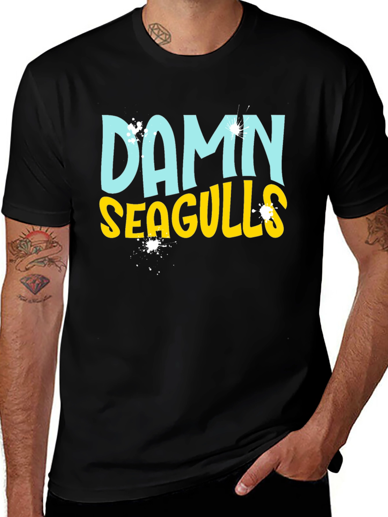 Variant 19 of Damn Seagulls Graphic T-Shirt - Black