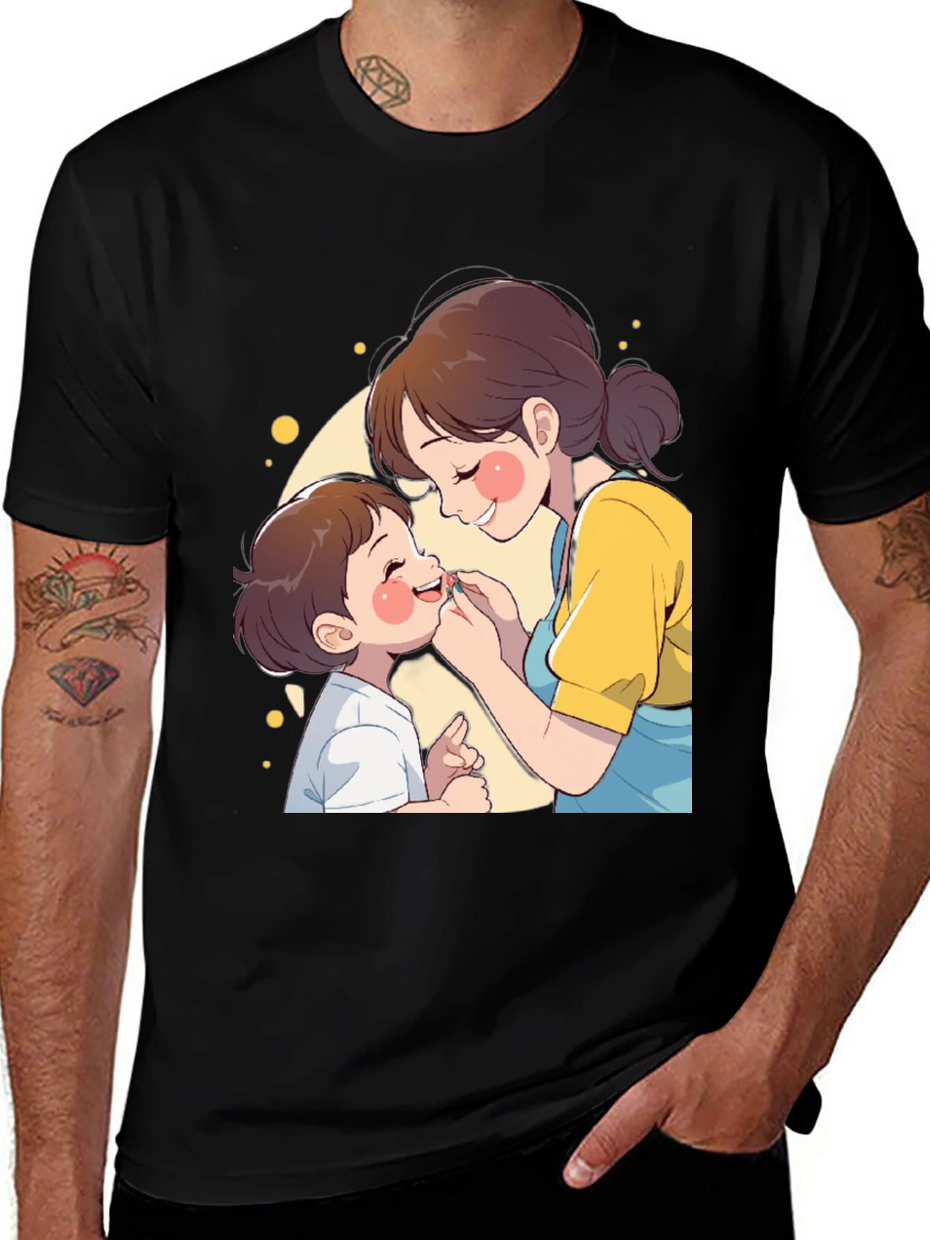 Variant 30 of Mom & Child Graphic Tee - Black