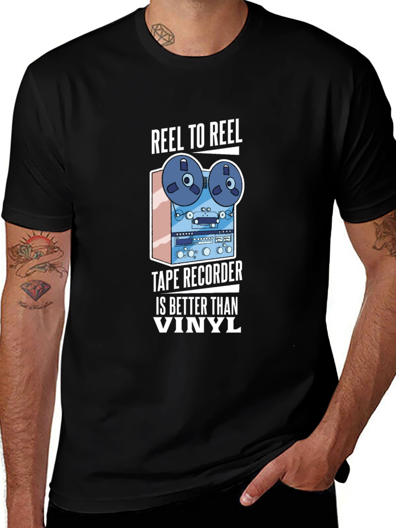 Variant 5 of Reel to Reel Tape Recorder Better Than Vinyl T-Shirt