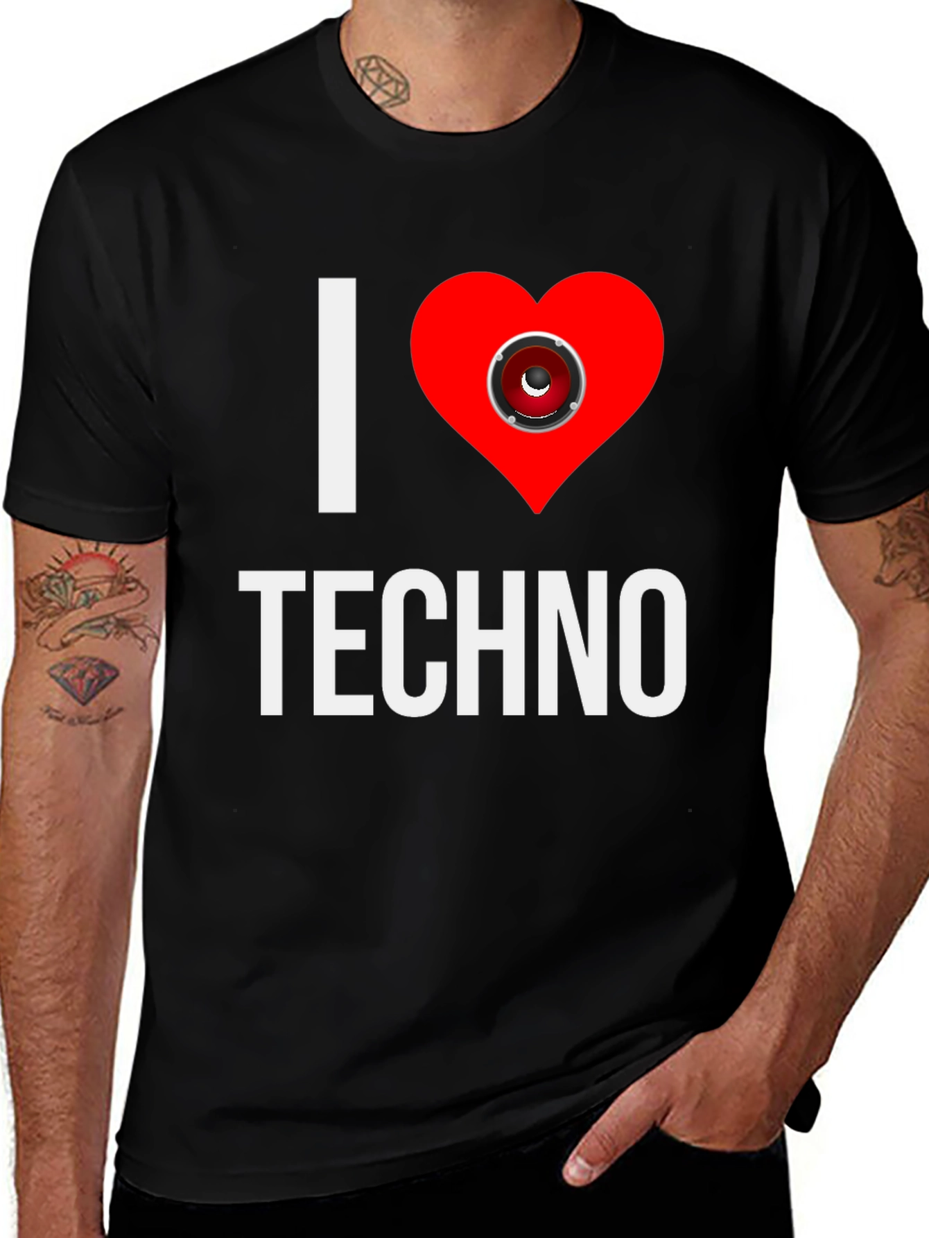 Variant 8 of I Love Techno T-Shirt: Music Heart Tee