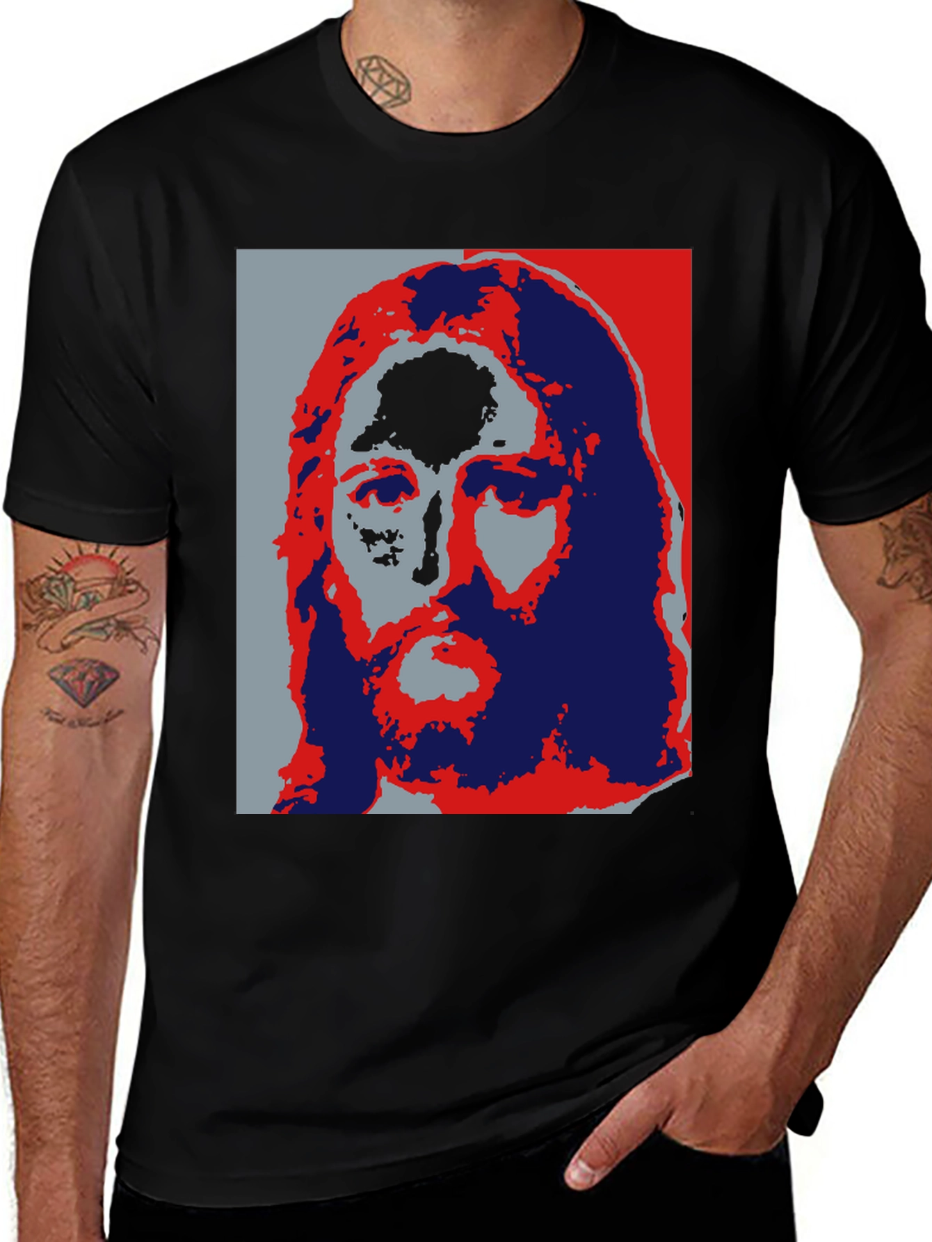 Variant 26 of Pop Art Jesus Graphic Tee - Black