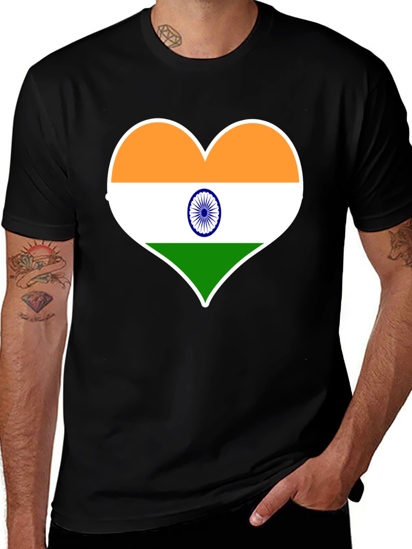 India Flag Heart T-Shirt - Show Your Patriotism!