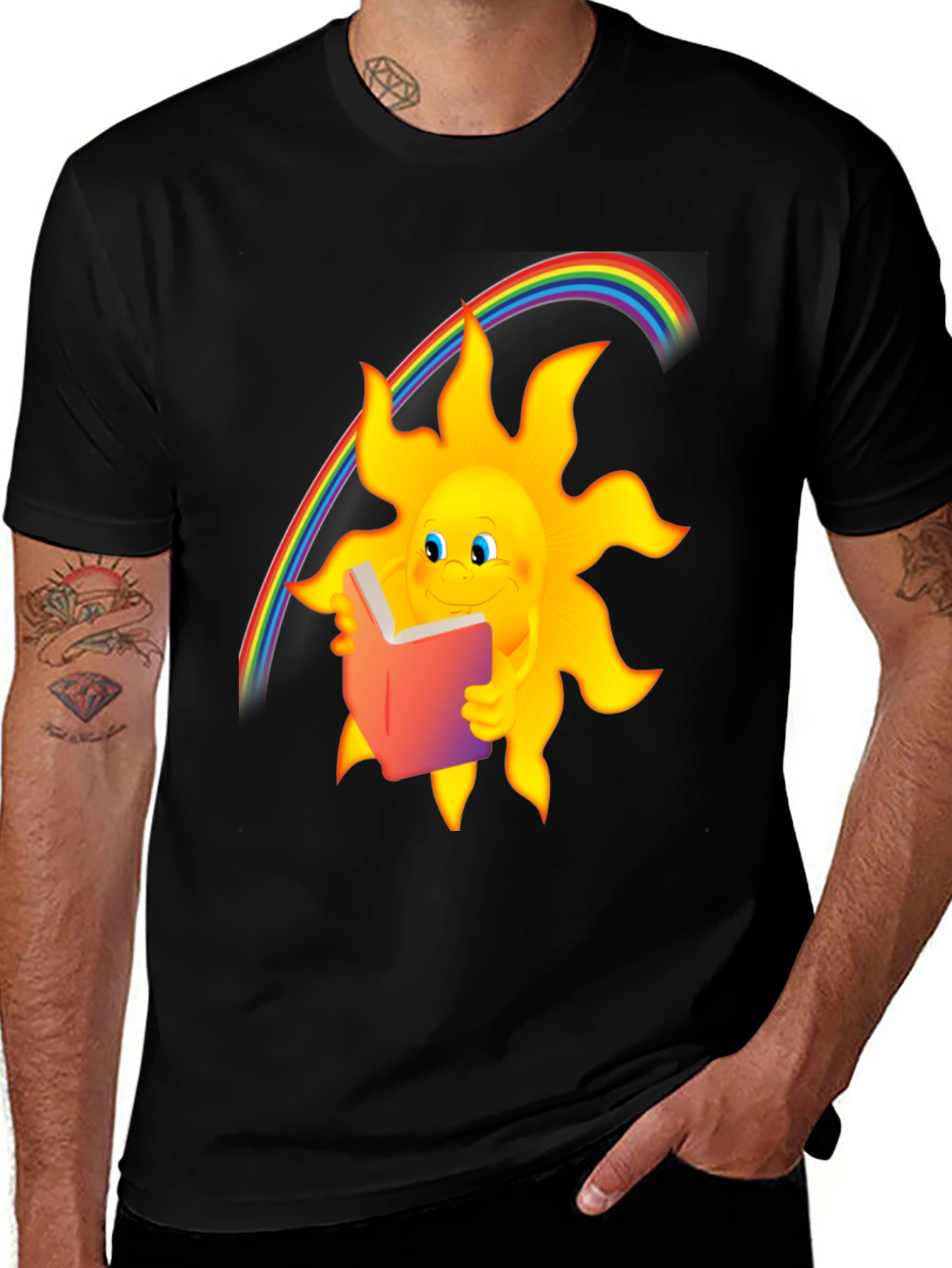 Variant 13 of Sun Reading Book Rainbow Graphic T-Shirt