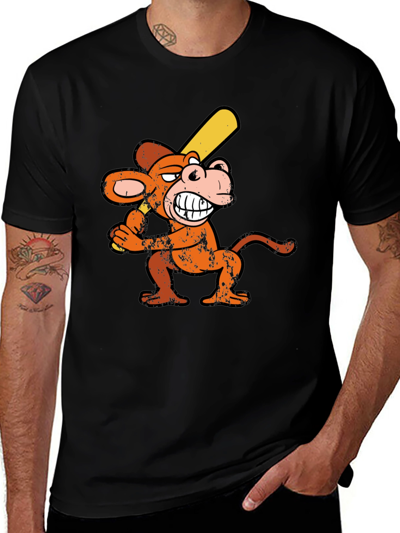 Variant 18 of Monkey Baseball Player Graphic Tee - Novelty T-Shirt