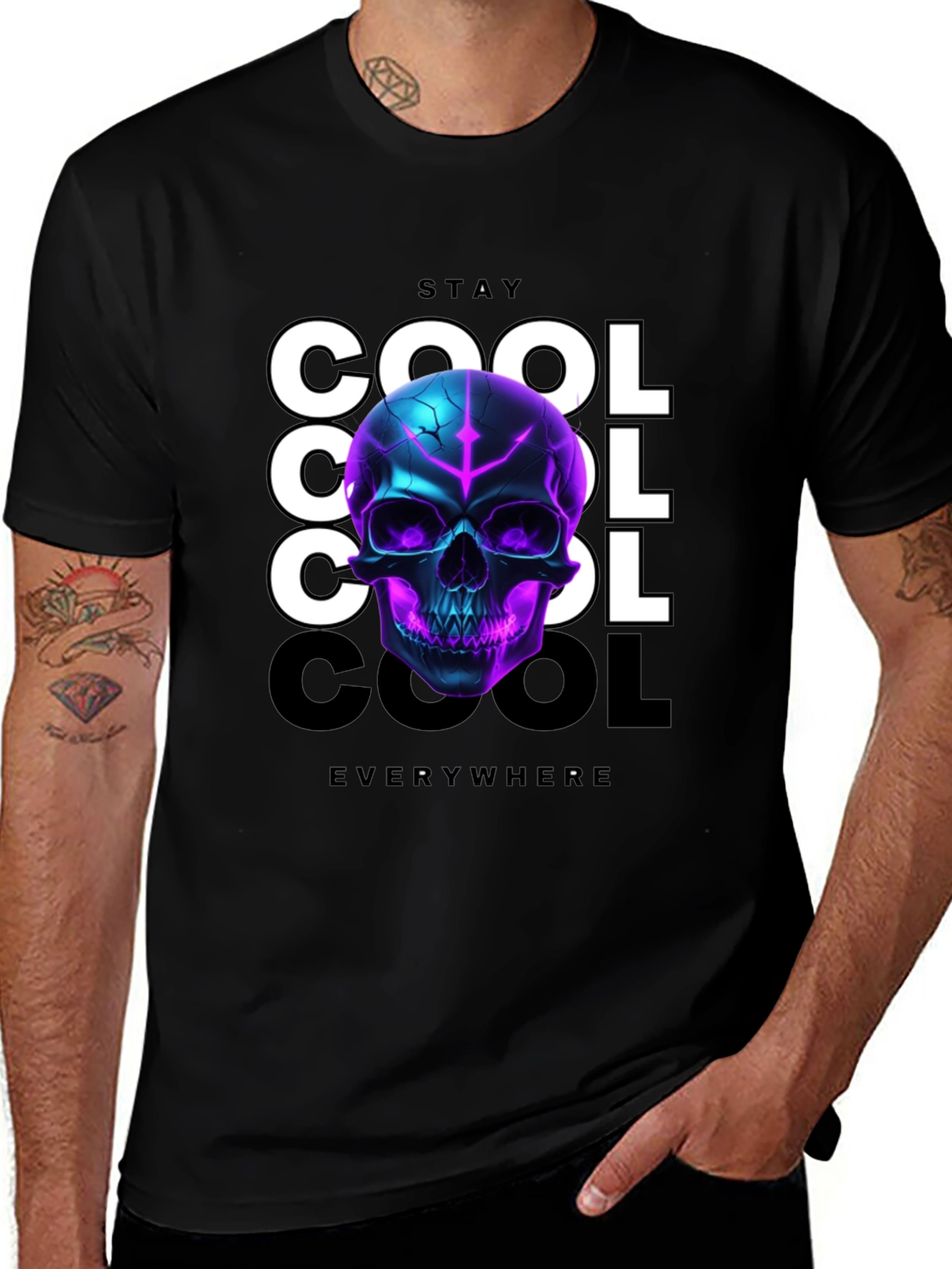 Variant 5 of Stay Cool Skull Graphic T-Shirt