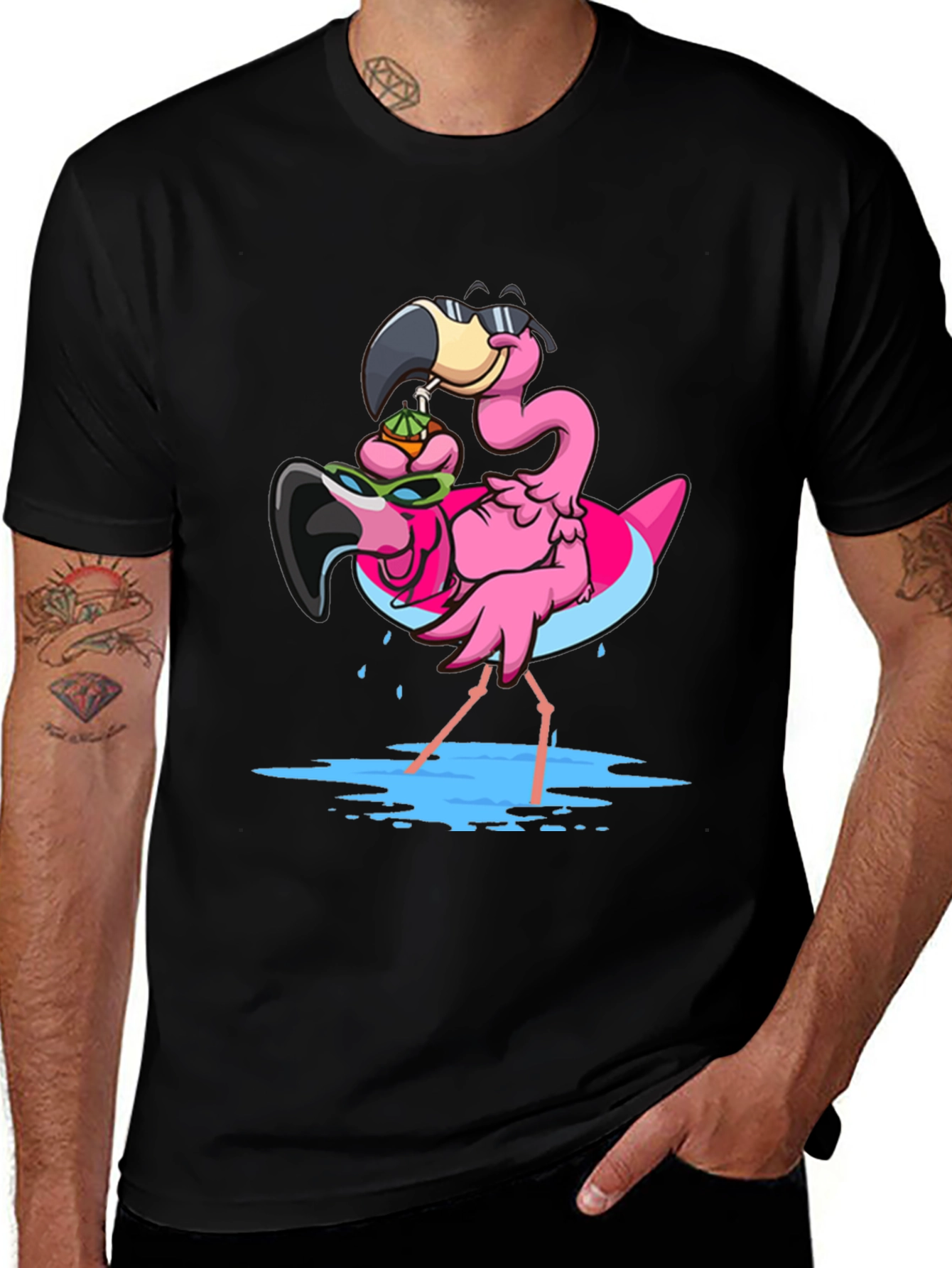 Variant 7 of Flamingo T-Shirt: Tropical Summer Vibes