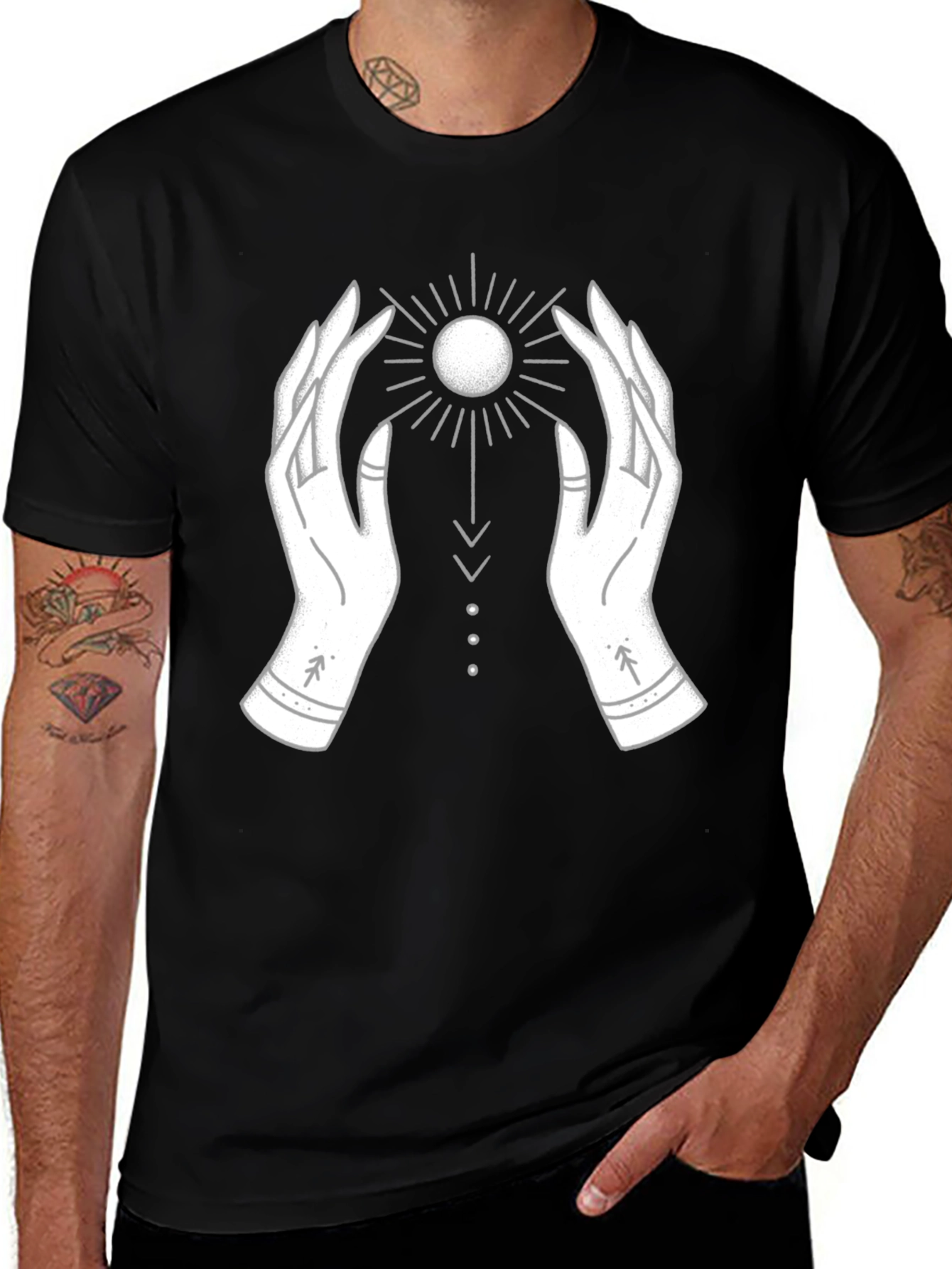 Variant 4 of Mystic Hands Graphic Tee - Black