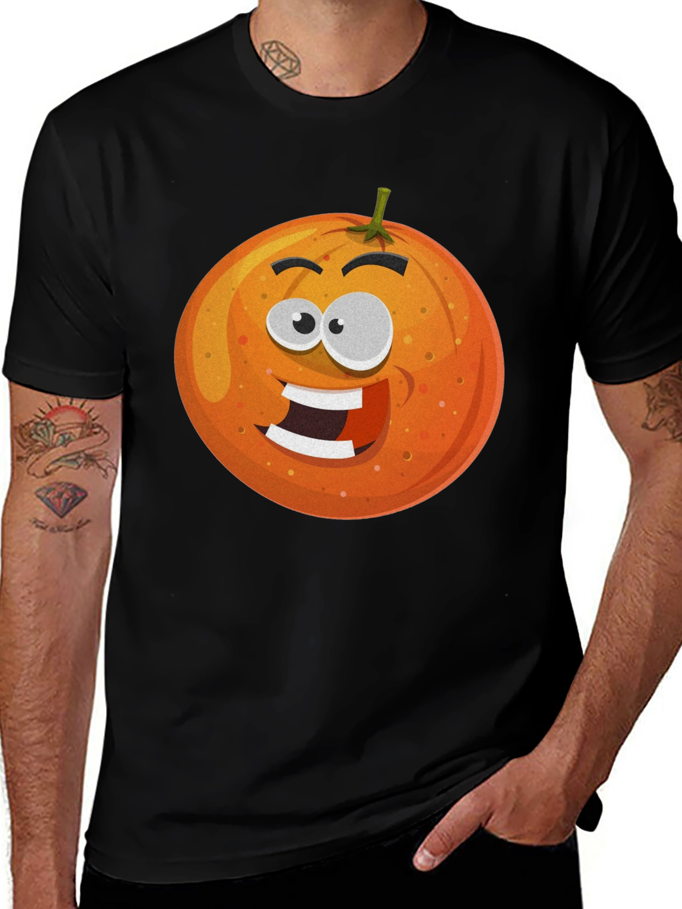 Variant 5 of Funny Orange Cartoon Graphic T-Shirt