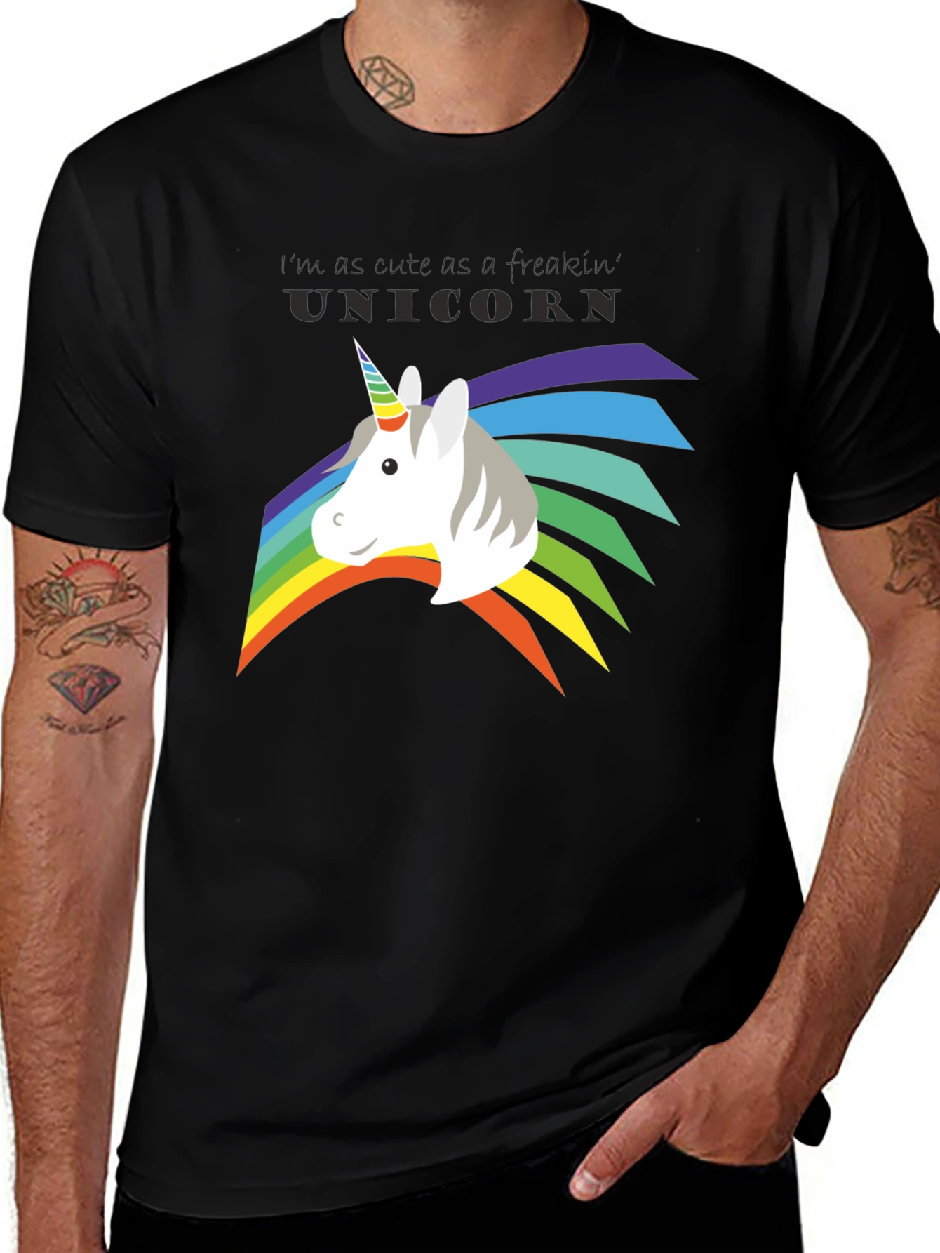 Variant 5 of Cute Unicorn Freakin' Unicorn Rainbow T-Shirt