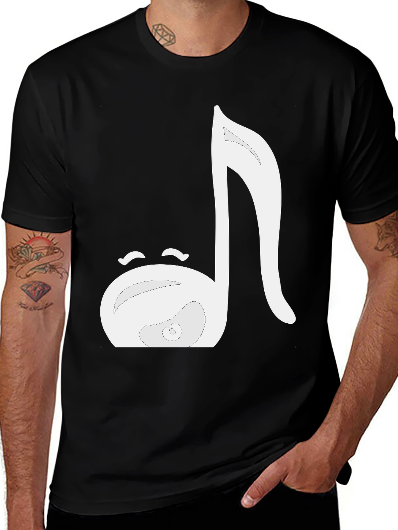 Musical Note T-Shirt - Black Cotton Tee