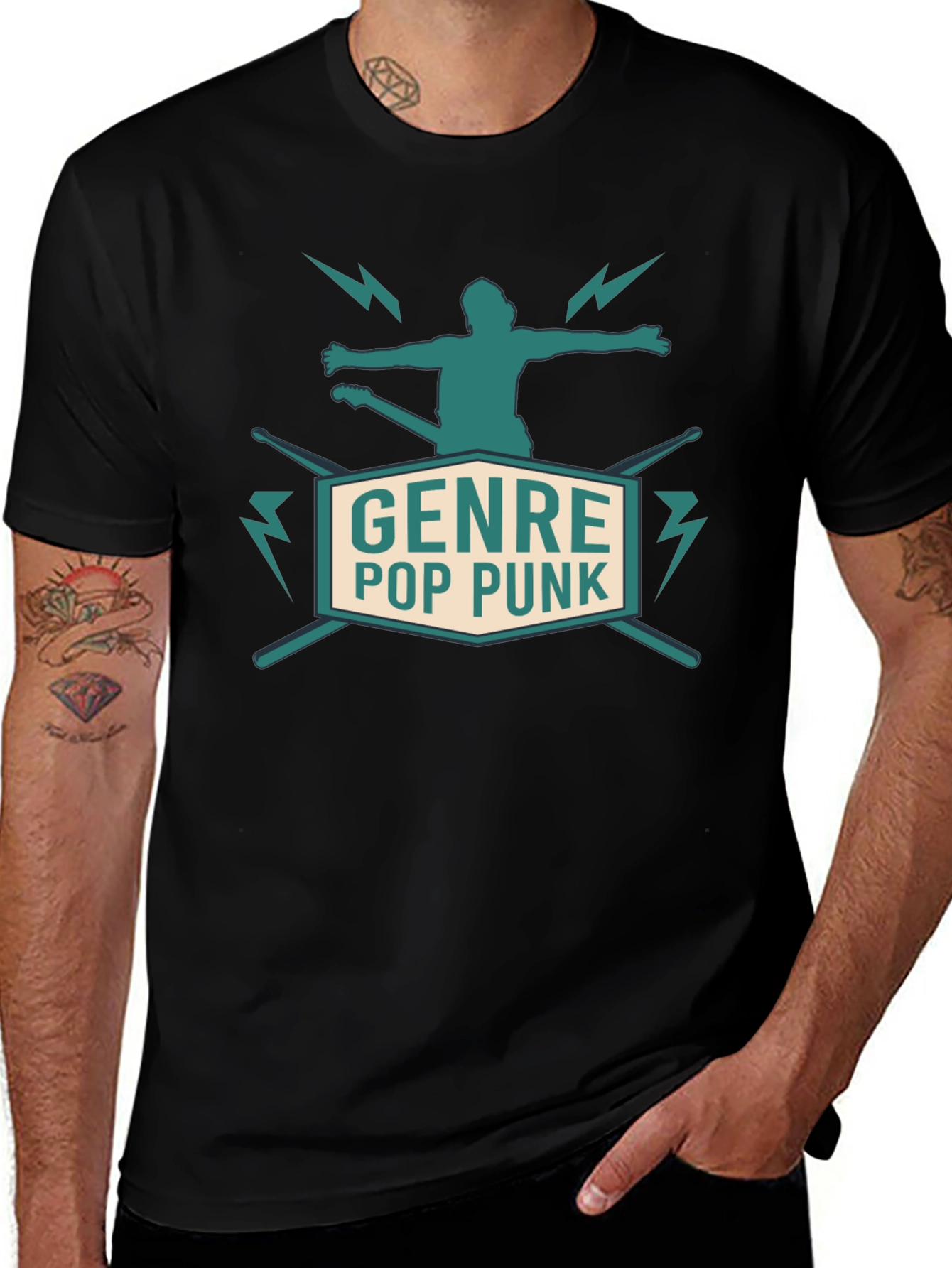Black Genre Pop Punk Graphic Tee main image