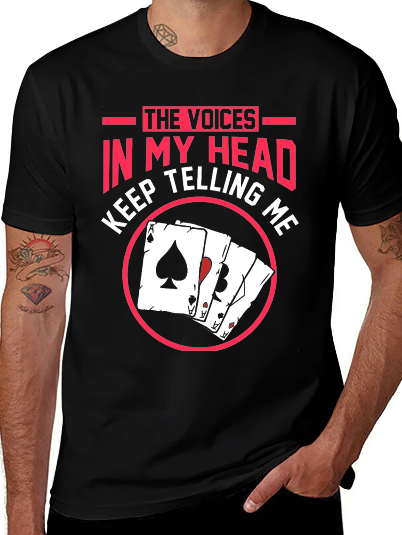 Variant 21 of Voices in My Head Poker T-Shirt