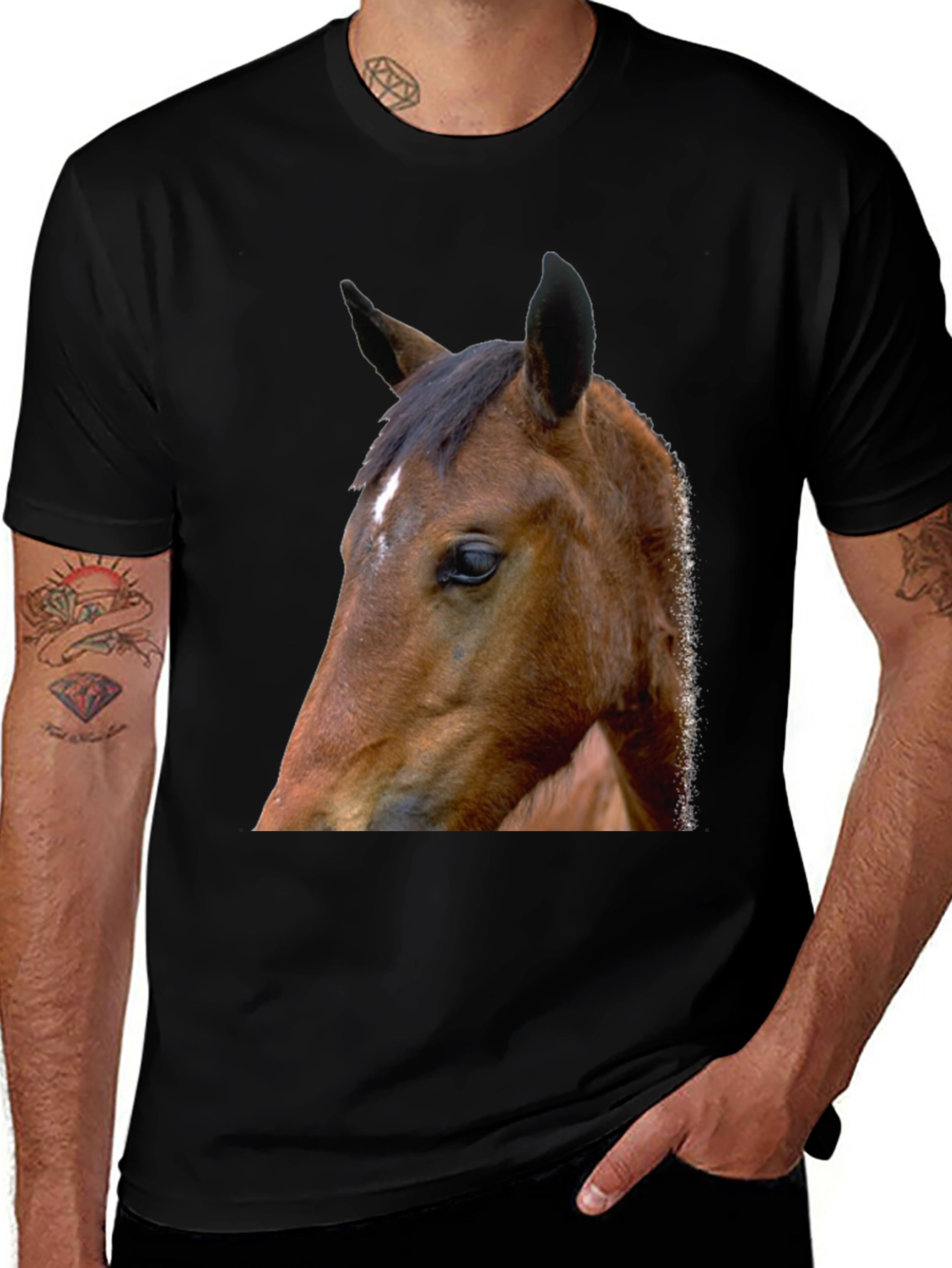 Variant 9 of Horse Graphic Tee - Unisex Black T-Shirt