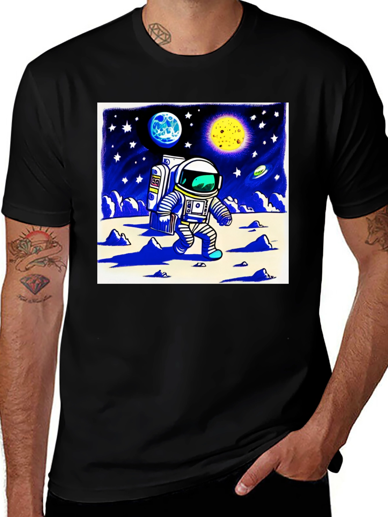 Variant 7 of Astronaut Moonwalk Graphic Tee