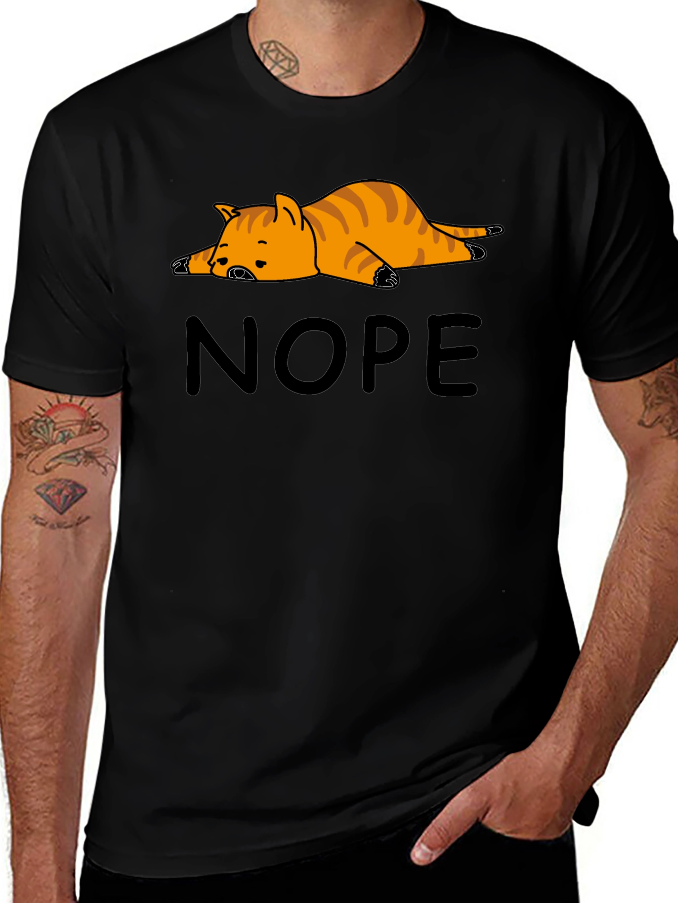 Variant 11 of Nope Cat T-Shirt - Funny Lazy Cat Tee