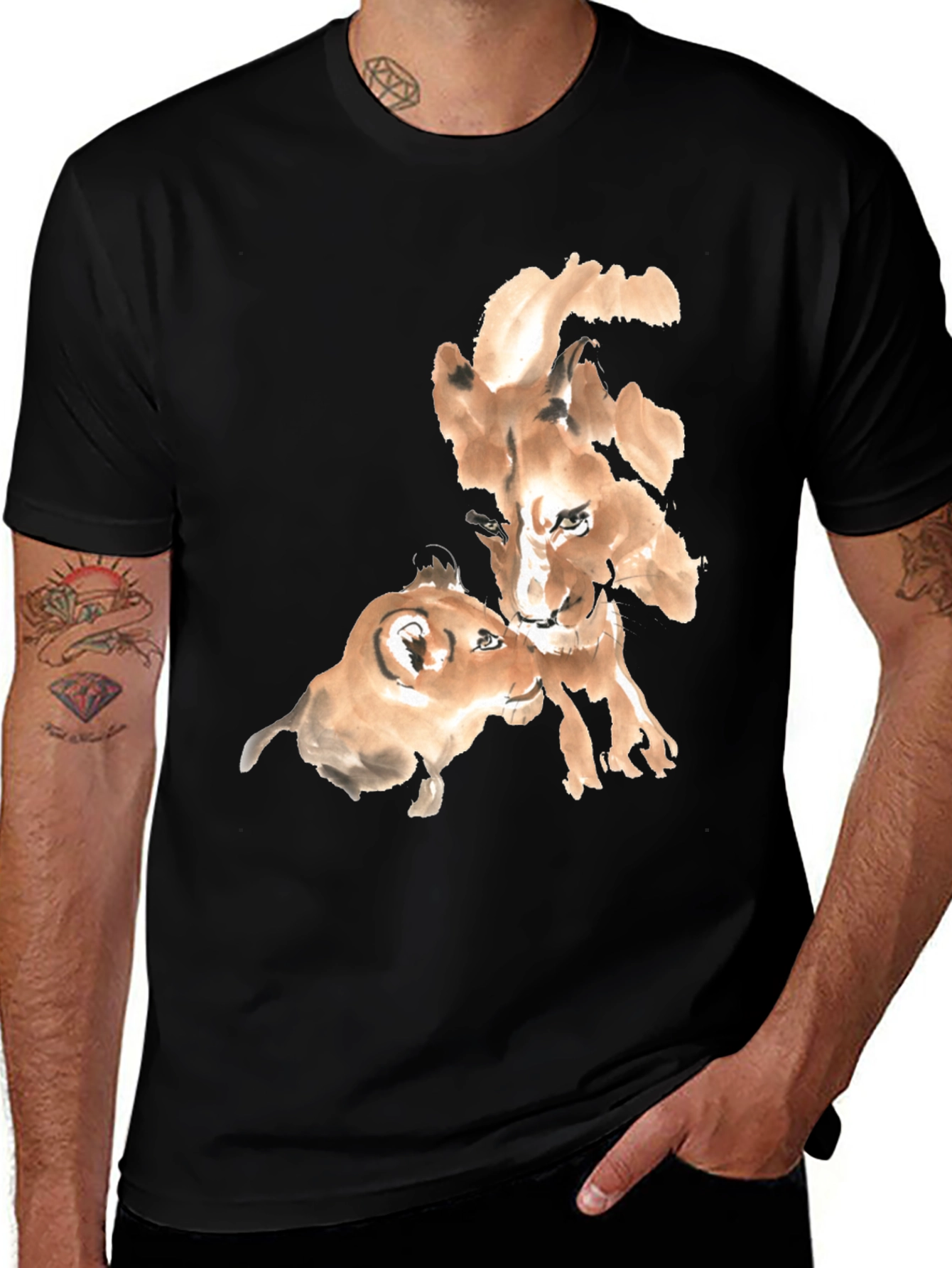 Variant 5 of Lion Cub & Mother Graphic Print Tee